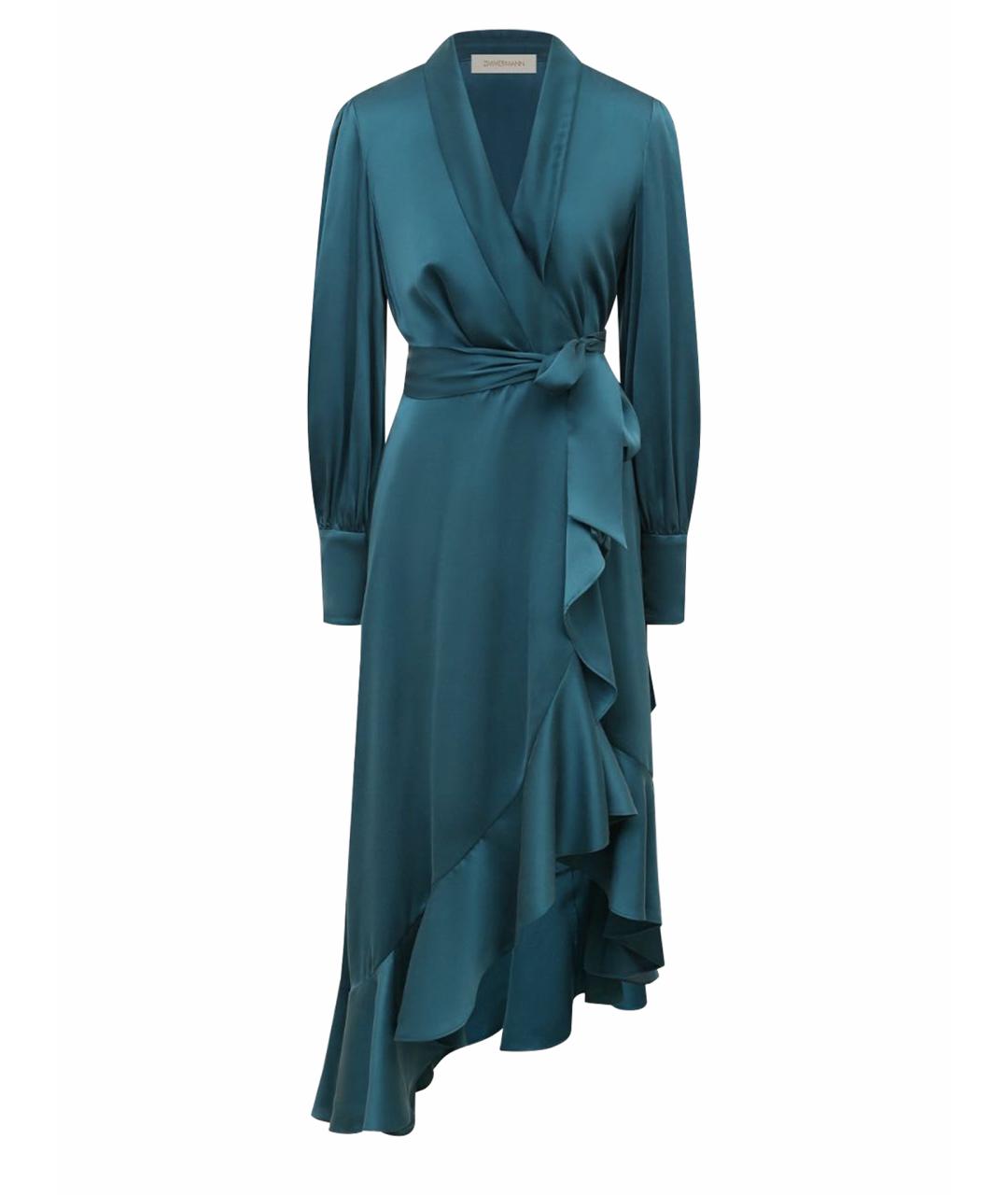 ZIMMERMANN Зеленые шелковое коктейльное платье, фото 1