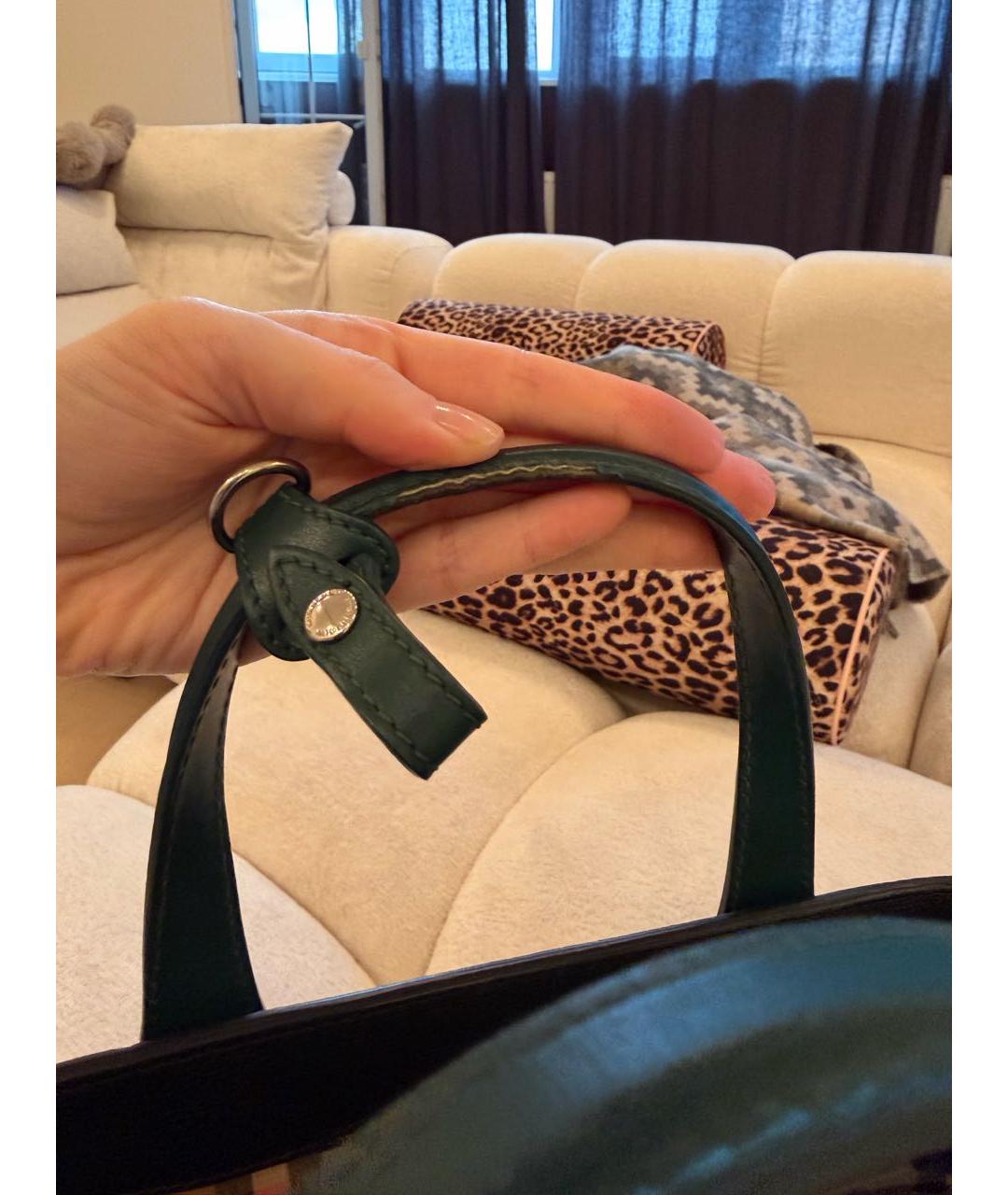 BURBERRY Черная кожаная сумка тоут, фото 6