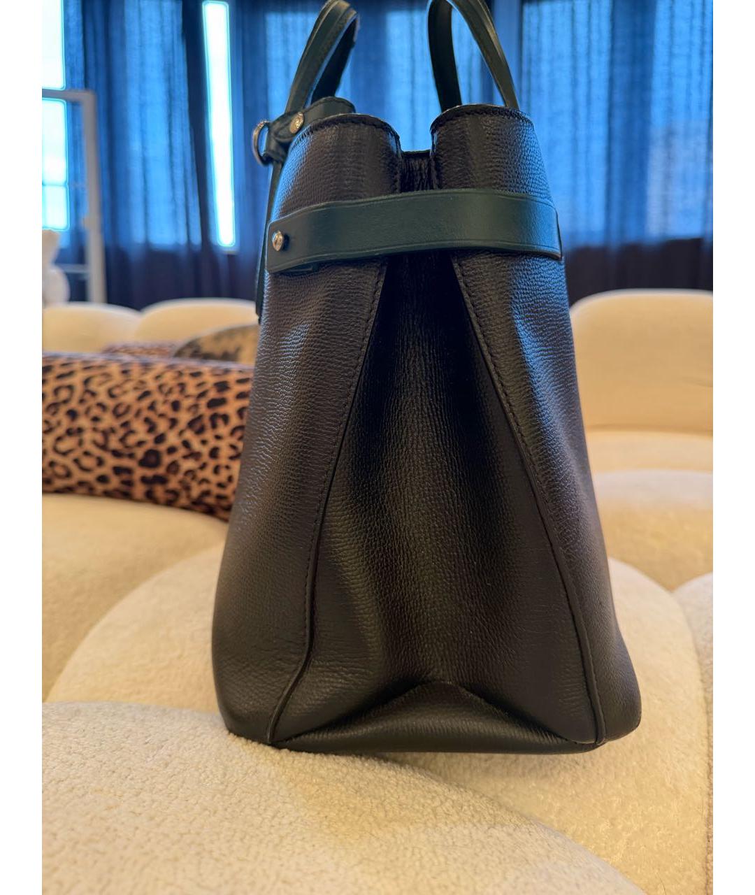 BURBERRY Черная кожаная сумка тоут, фото 3