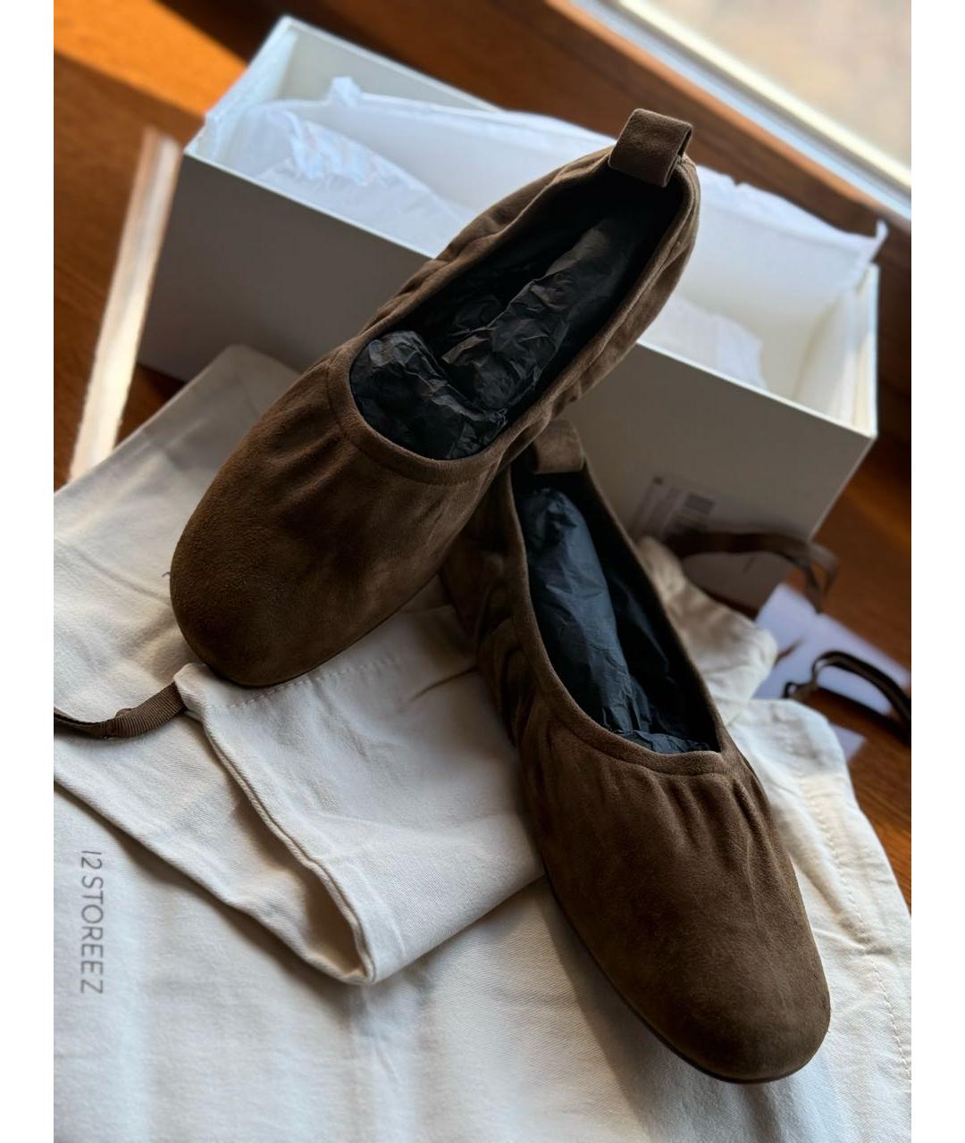 12 STOREEZ Коричневые замшевые балетки, фото 6