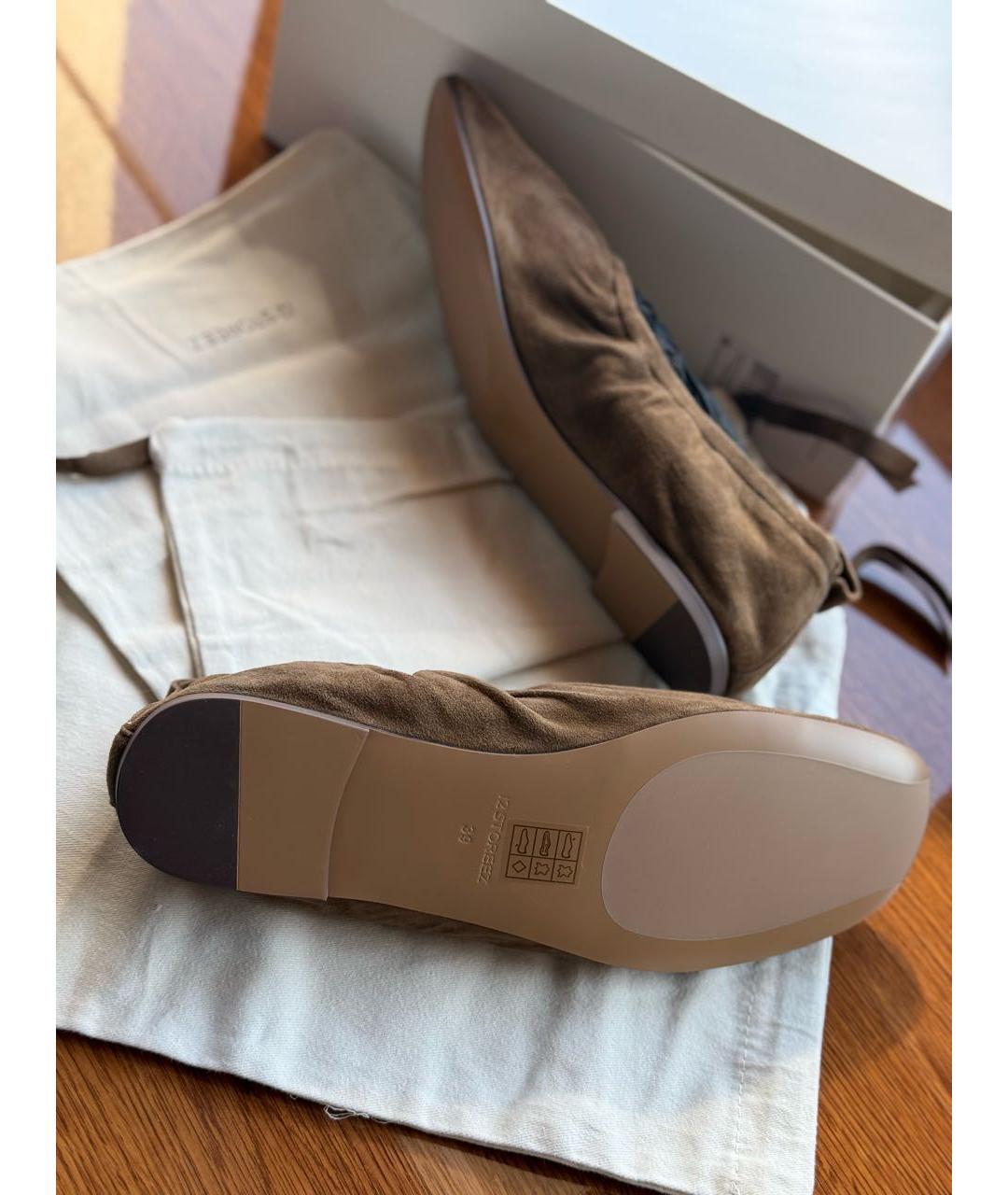 12 STOREEZ Коричневые замшевые балетки, фото 5