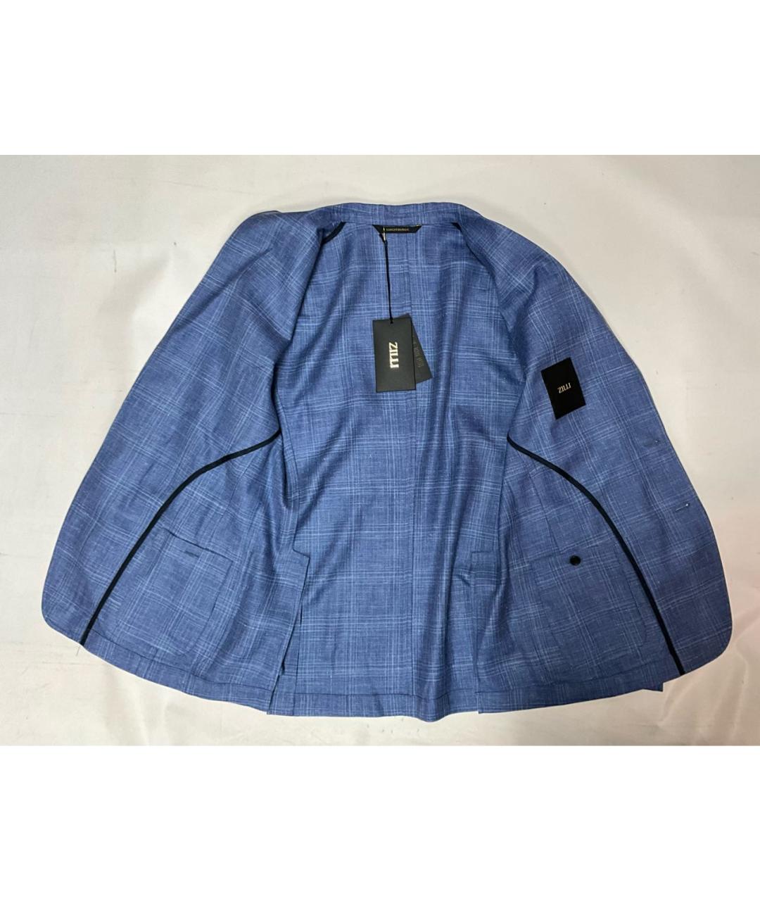 ZILLI Голубой шерстяной пиджак, фото 3