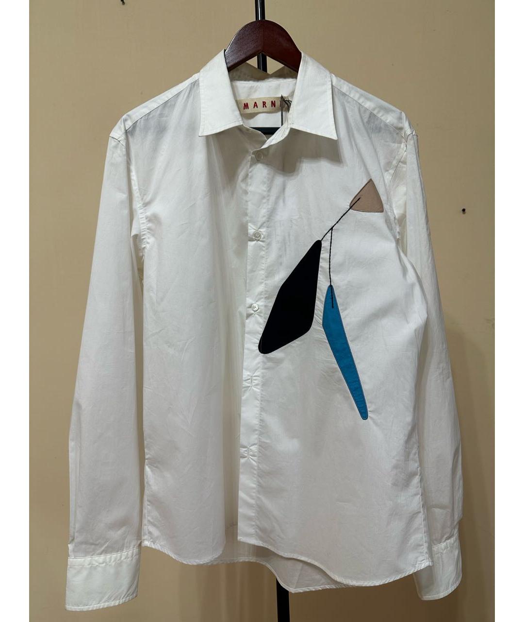 MARNI Белая хлопковая кэжуал рубашка, фото 9