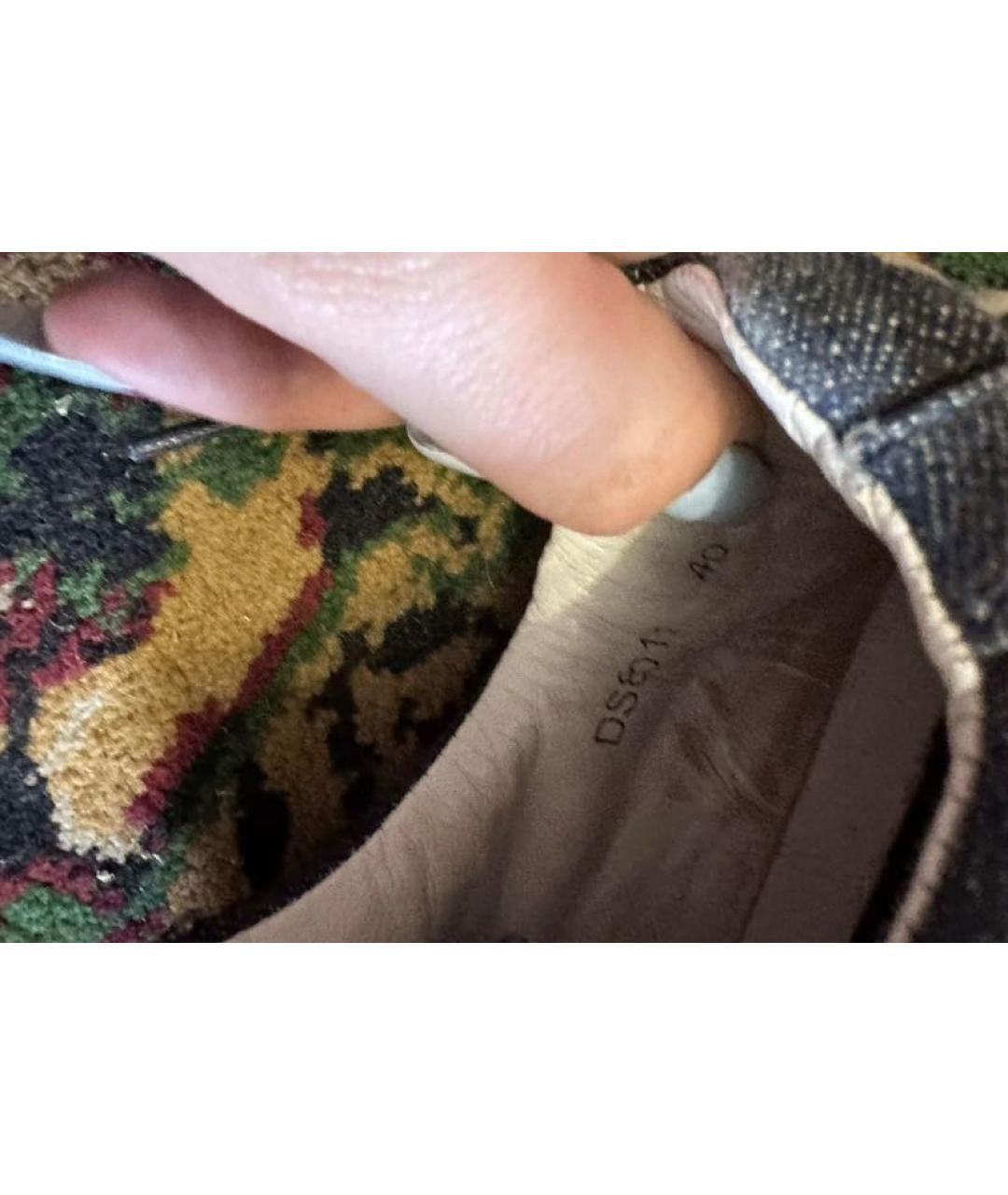 DOLCE&GABBANA Синие текстильные кеды, фото 5