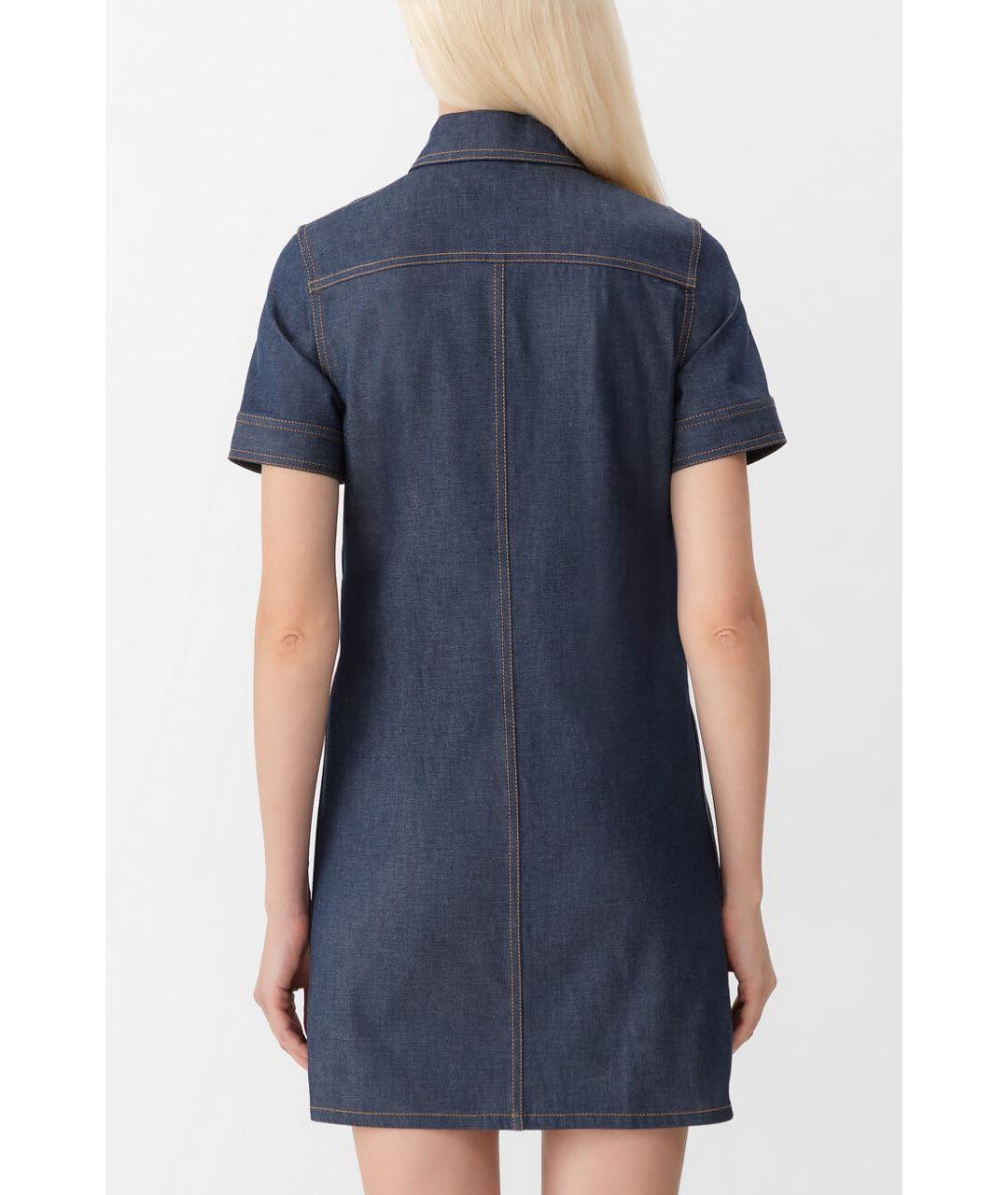 CELINE Синее хлопковое повседневное платье, фото 4