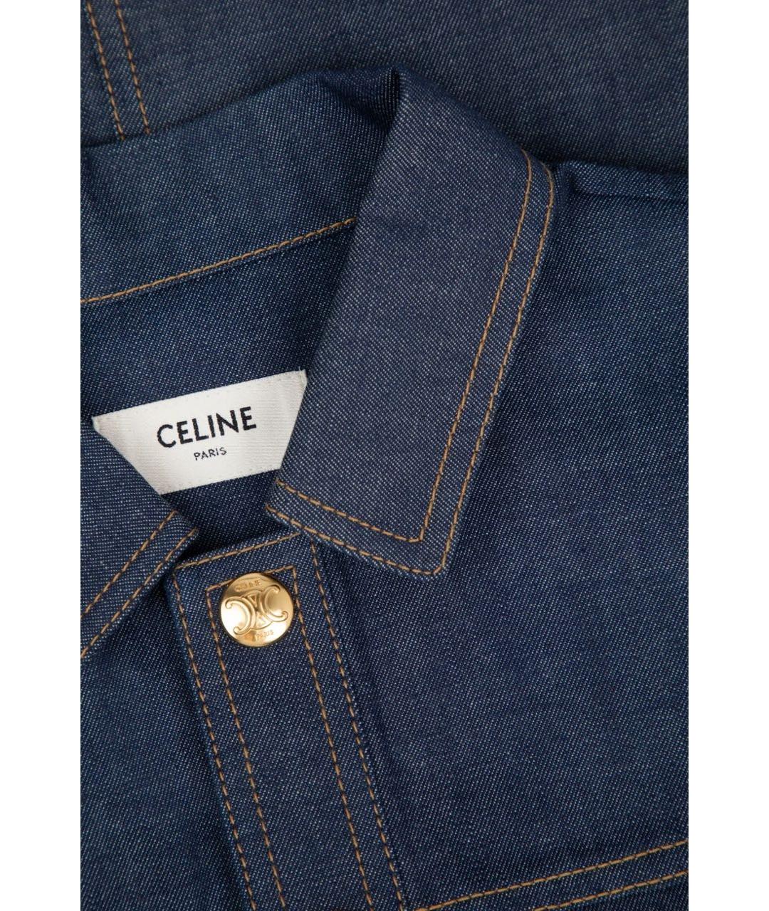 CELINE Синее хлопковое повседневное платье, фото 7