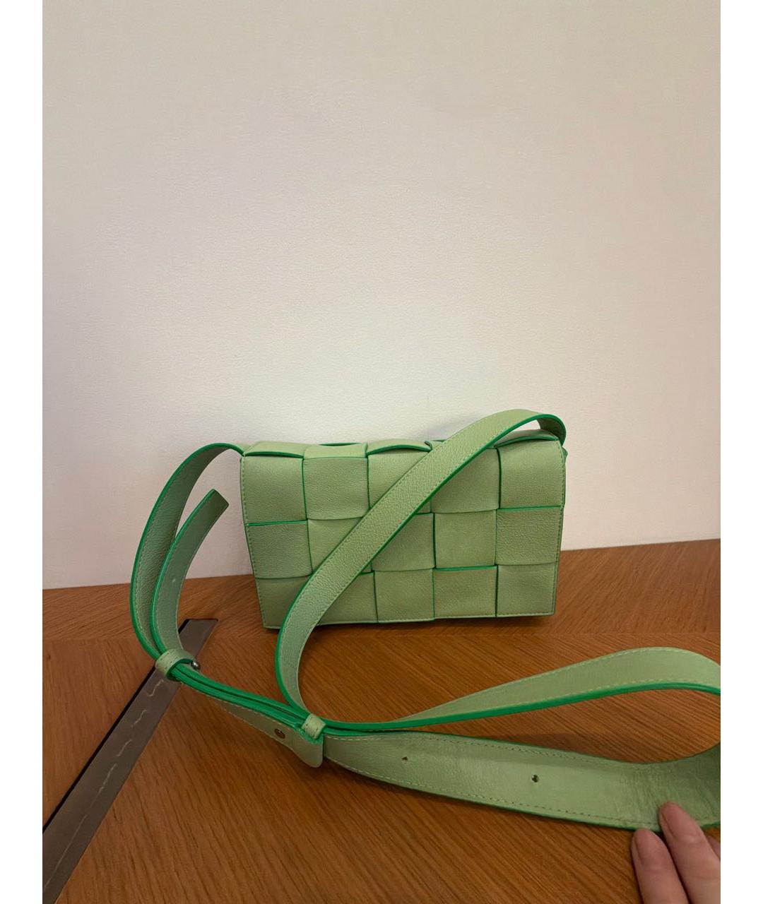 BOTTEGA VENETA Зеленая кожаная сумка через плечо, фото 5