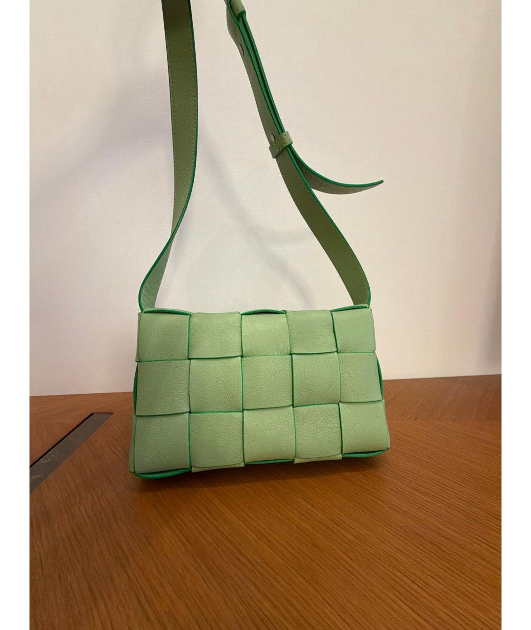 BOTTEGA VENETA Зеленая кожаная сумка через плечо, фото 3