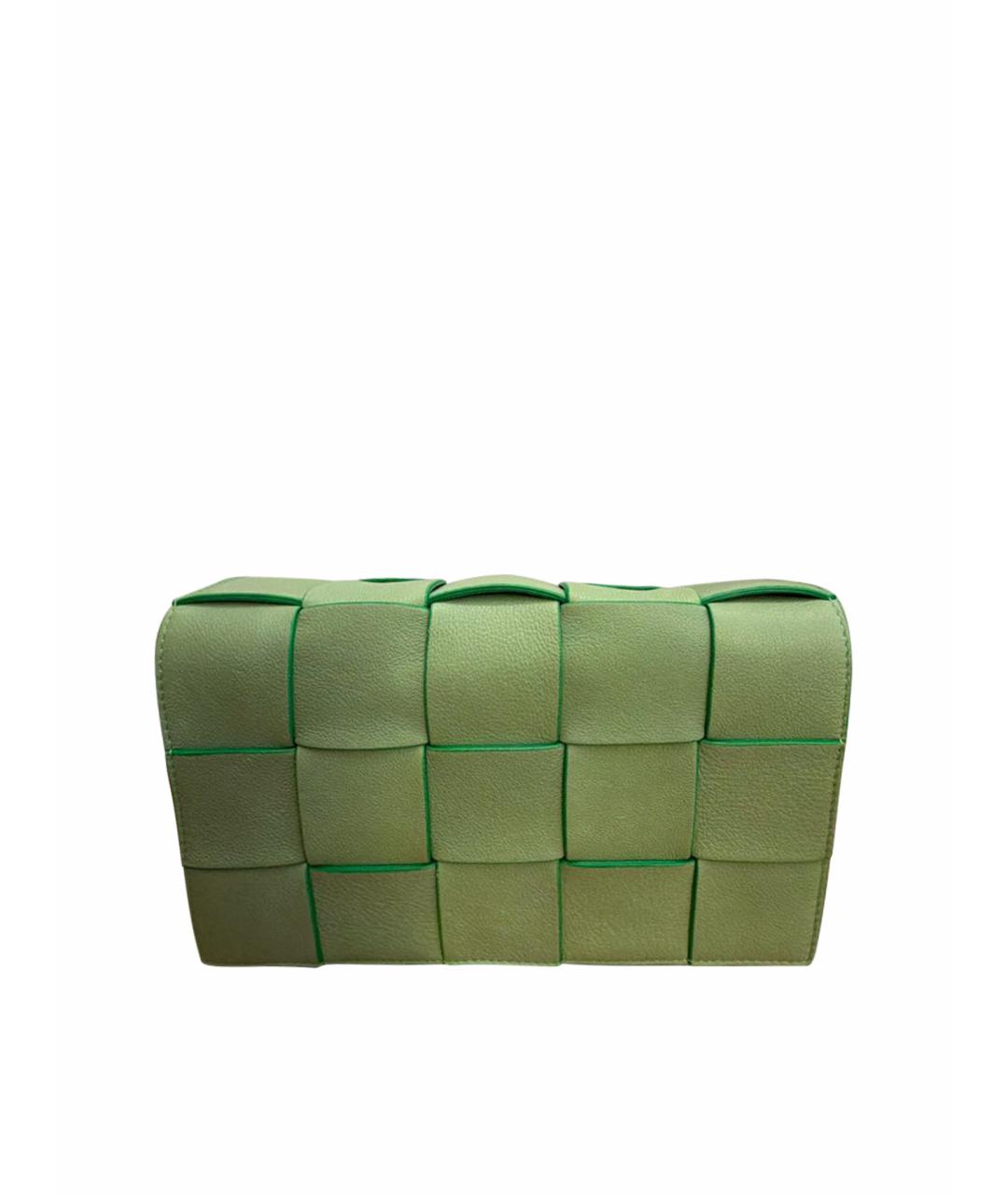 BOTTEGA VENETA Зеленая кожаная сумка через плечо, фото 1