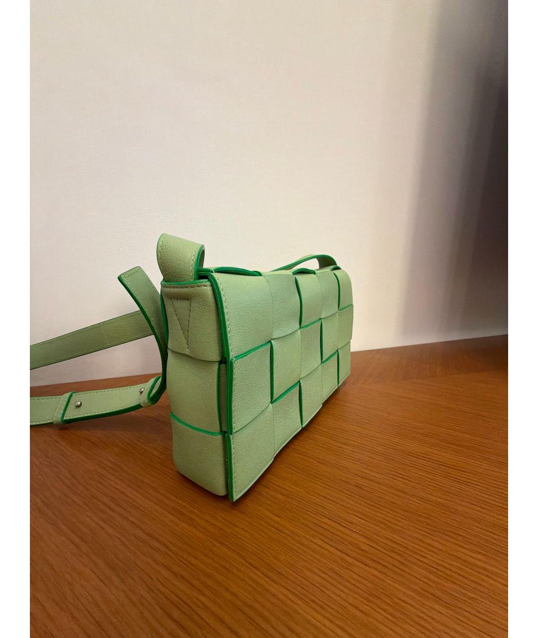 BOTTEGA VENETA Зеленая кожаная сумка через плечо, фото 2