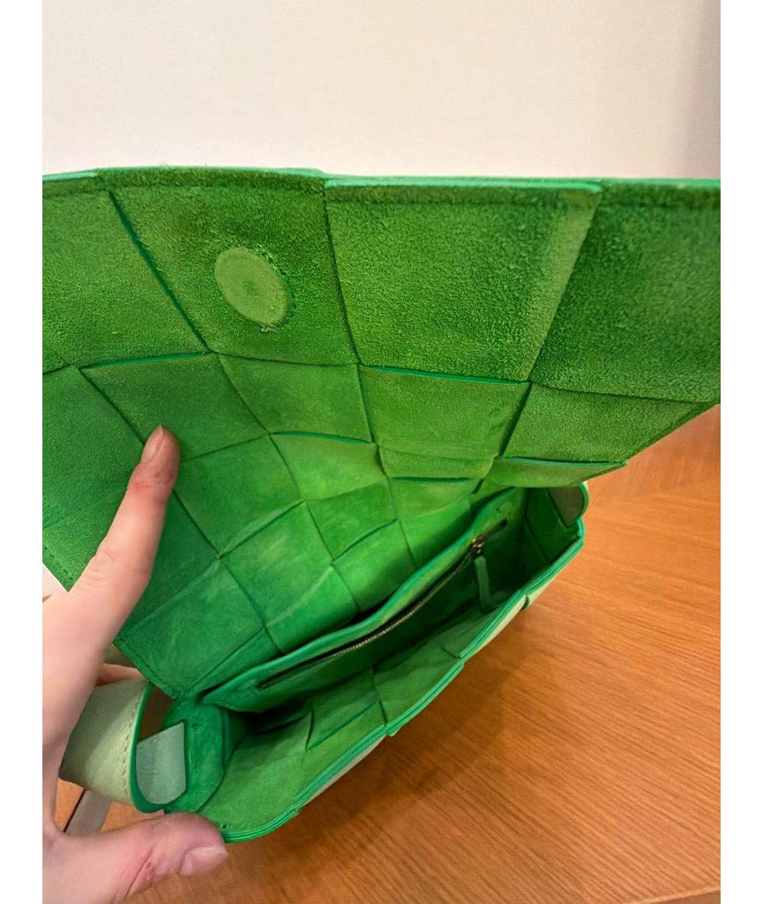 BOTTEGA VENETA Зеленая кожаная сумка через плечо, фото 4