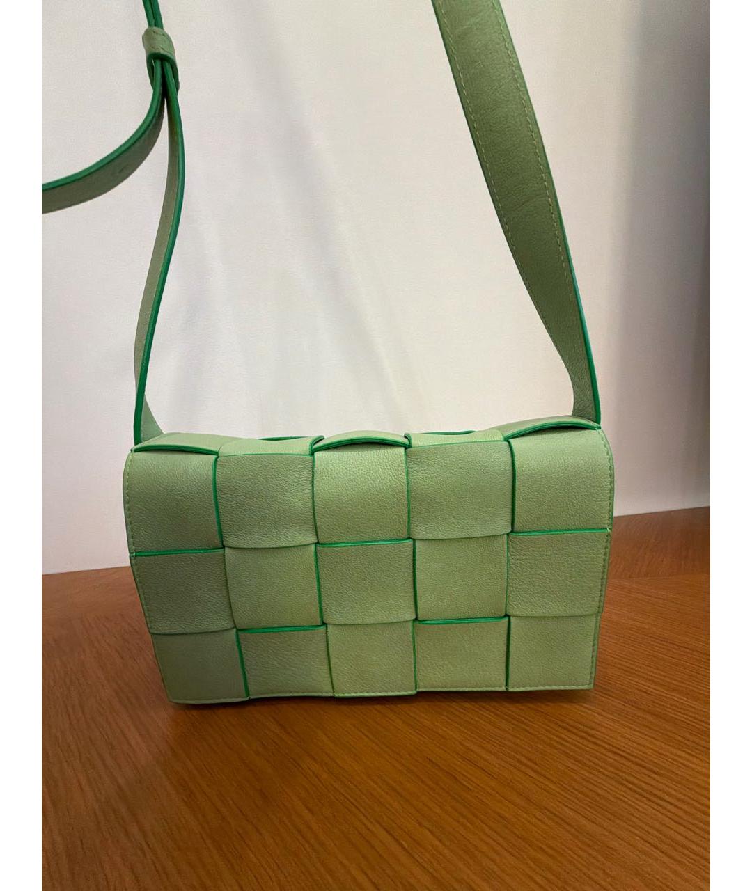 BOTTEGA VENETA Зеленая кожаная сумка через плечо, фото 6
