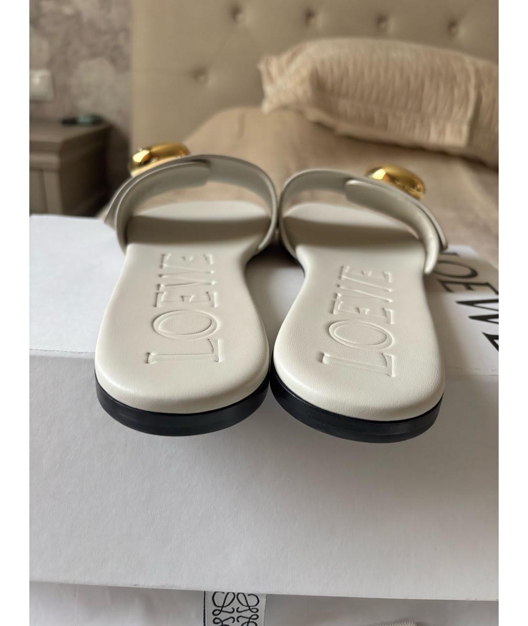 LOEWE Бежевые кожаные мюли, фото 5