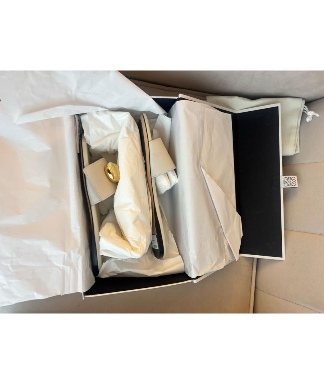 LOEWE Бежевые кожаные мюли, фото 6