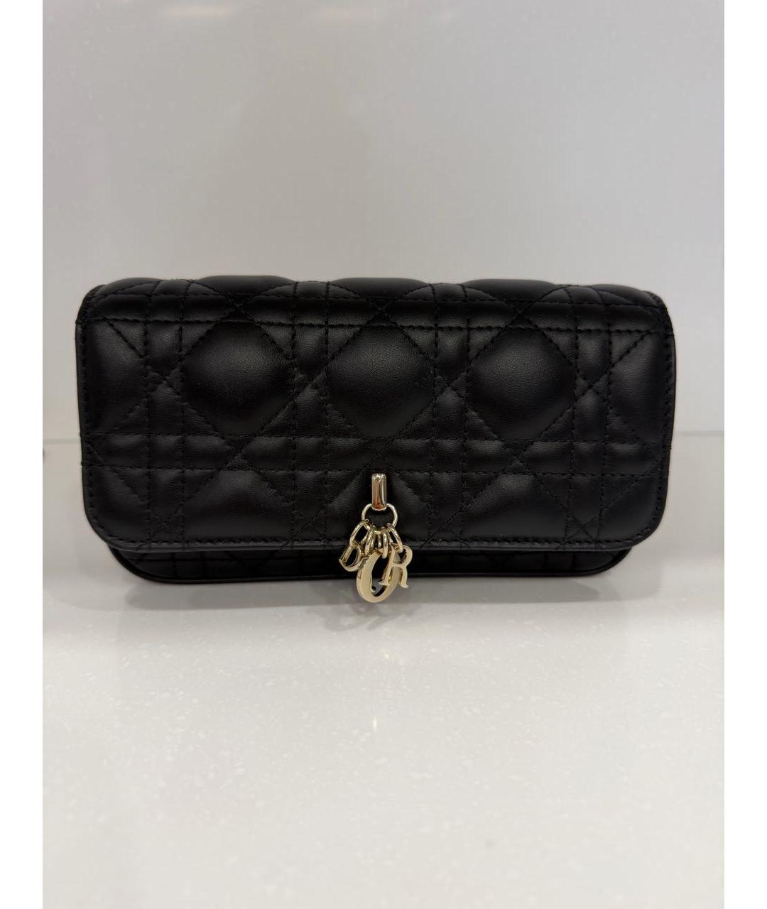 CHRISTIAN DIOR Черная кожаная сумка через плечо, фото 7