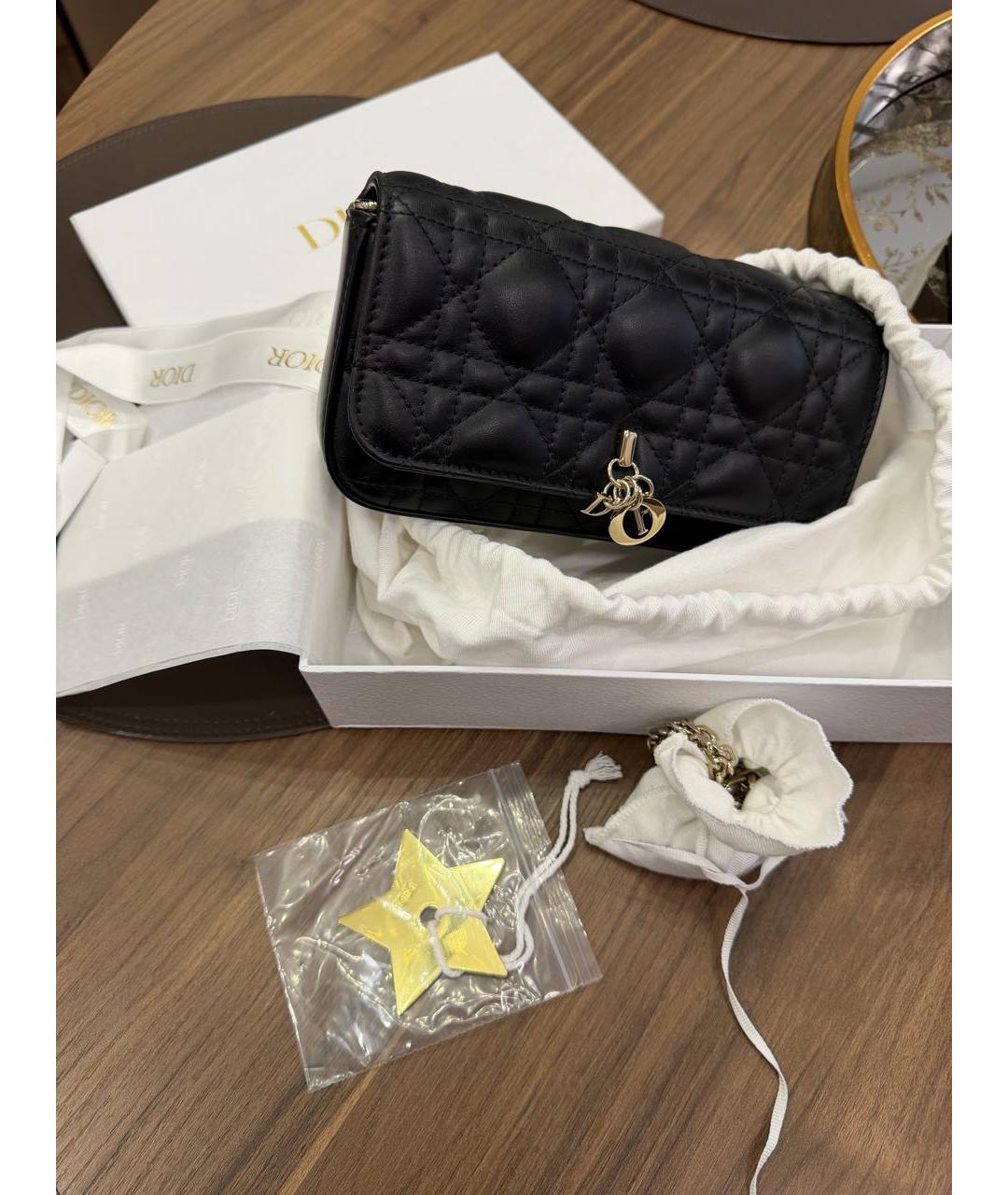 CHRISTIAN DIOR Черная кожаная сумка через плечо, фото 2