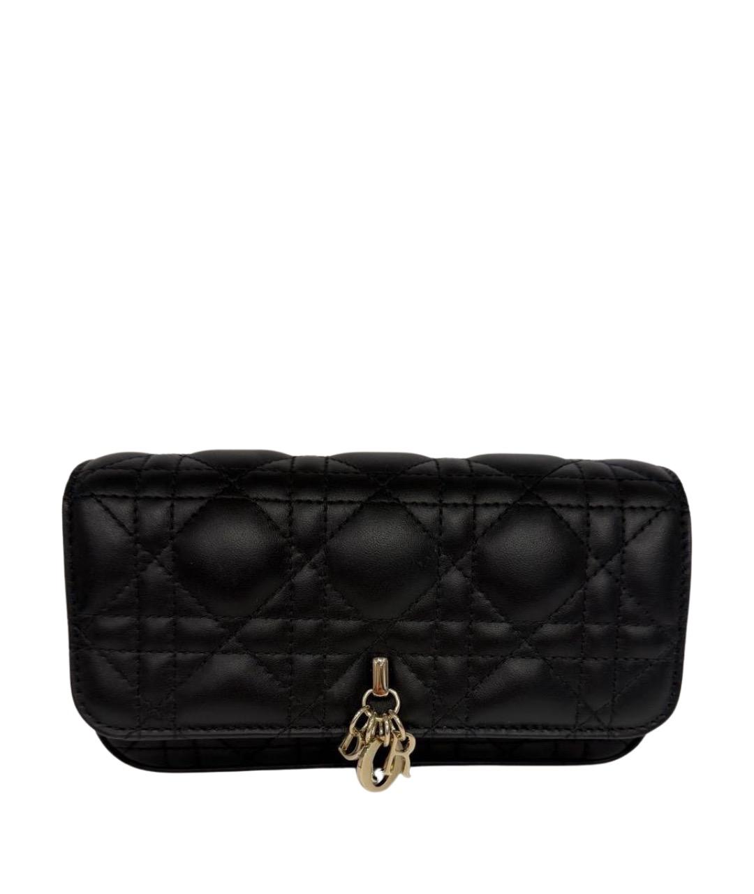 CHRISTIAN DIOR Черная кожаная сумка через плечо, фото 1