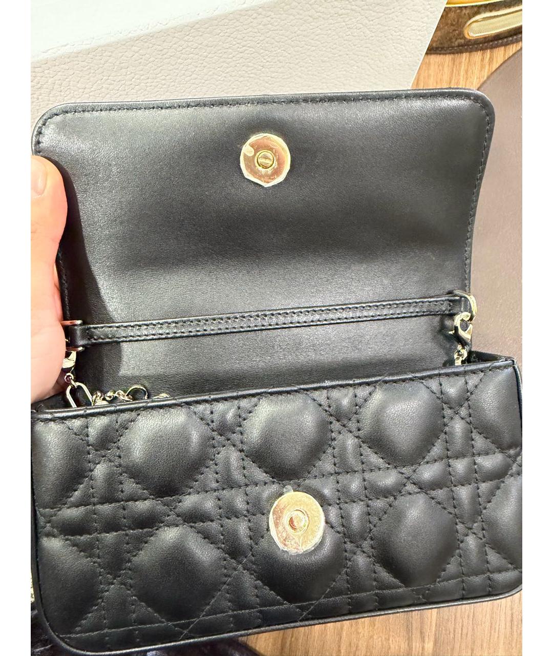 CHRISTIAN DIOR Черная кожаная сумка через плечо, фото 4