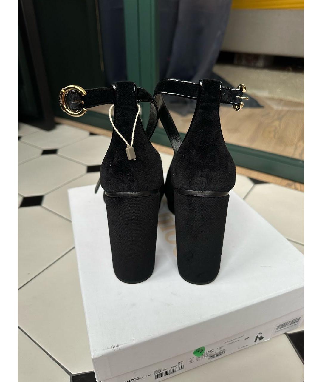 CHLOE Черные бархатные туфли, фото 4