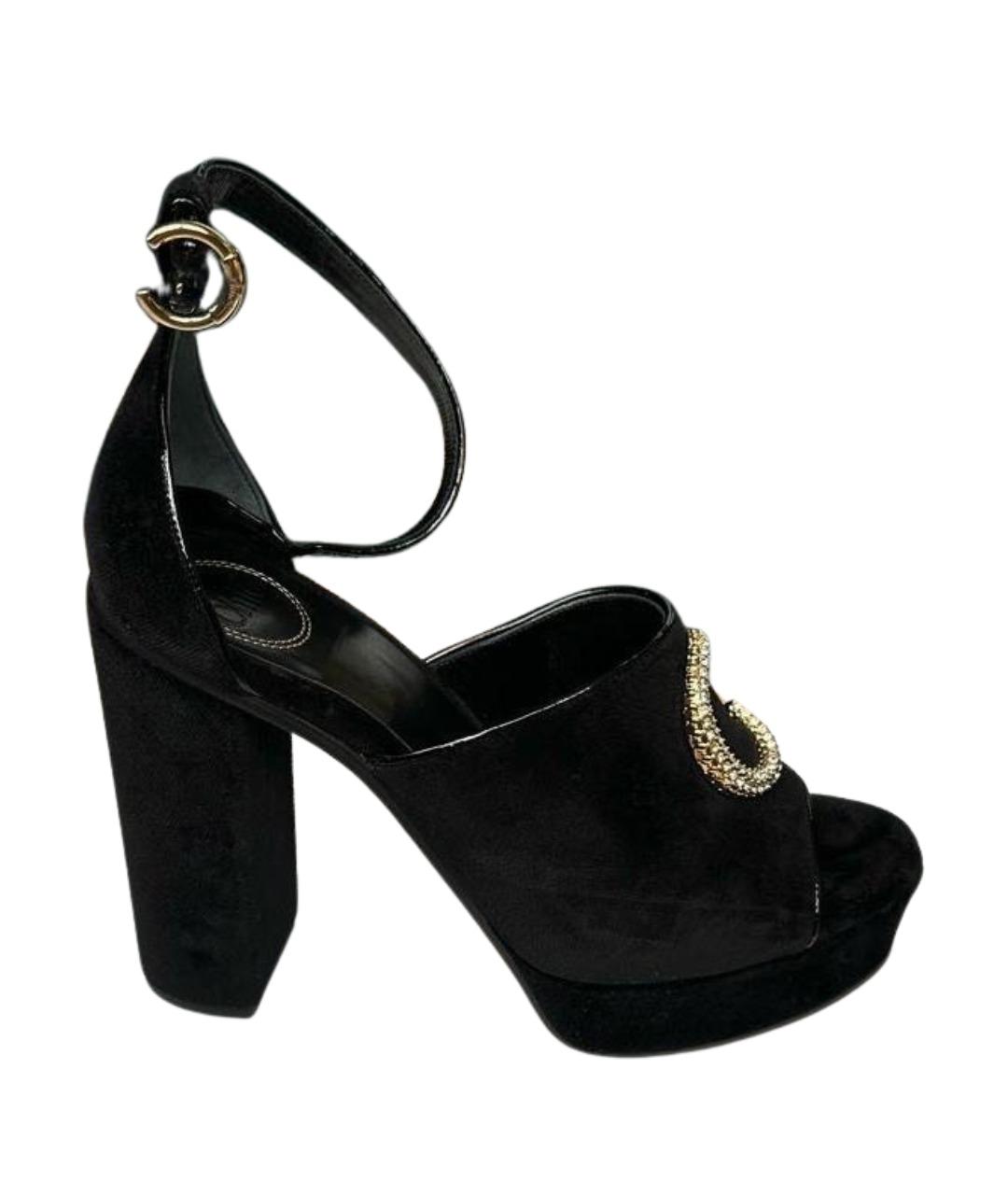 CHLOE Черные бархатные туфли, фото 1