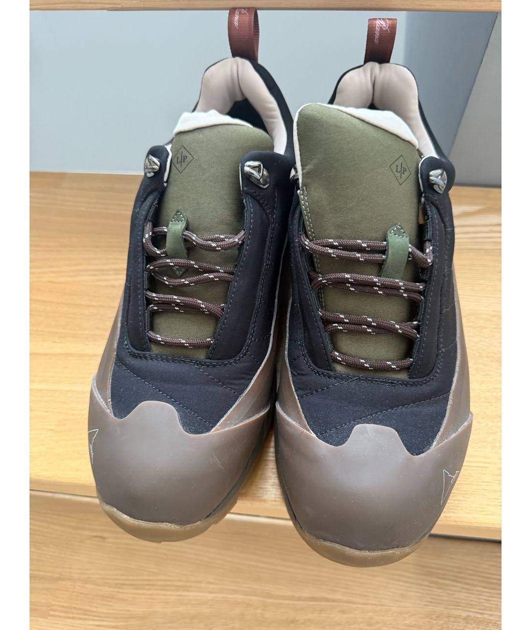 LORO PIANA Коричневые кожаные низкие кроссовки / кеды, фото 2