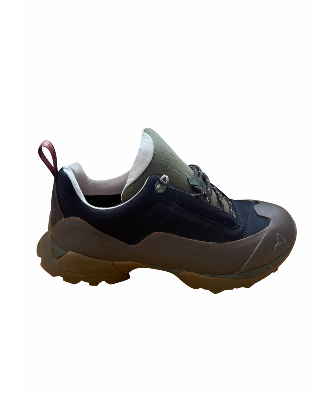 LORO PIANA Коричневые кожаные низкие кроссовки / кеды, фото 1