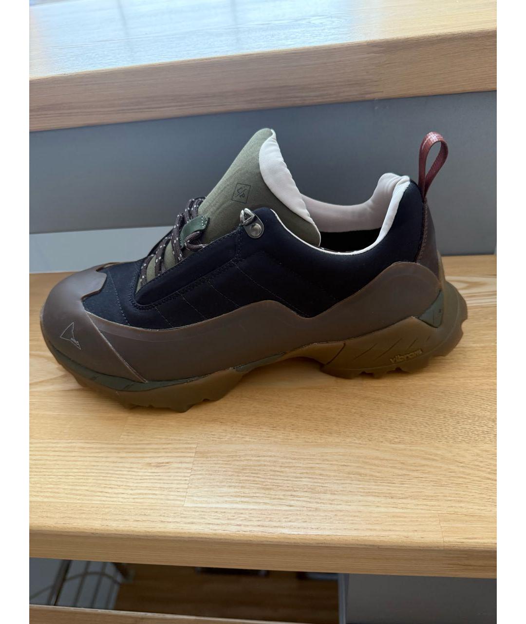 LORO PIANA Коричневые кожаные низкие кроссовки / кеды, фото 5