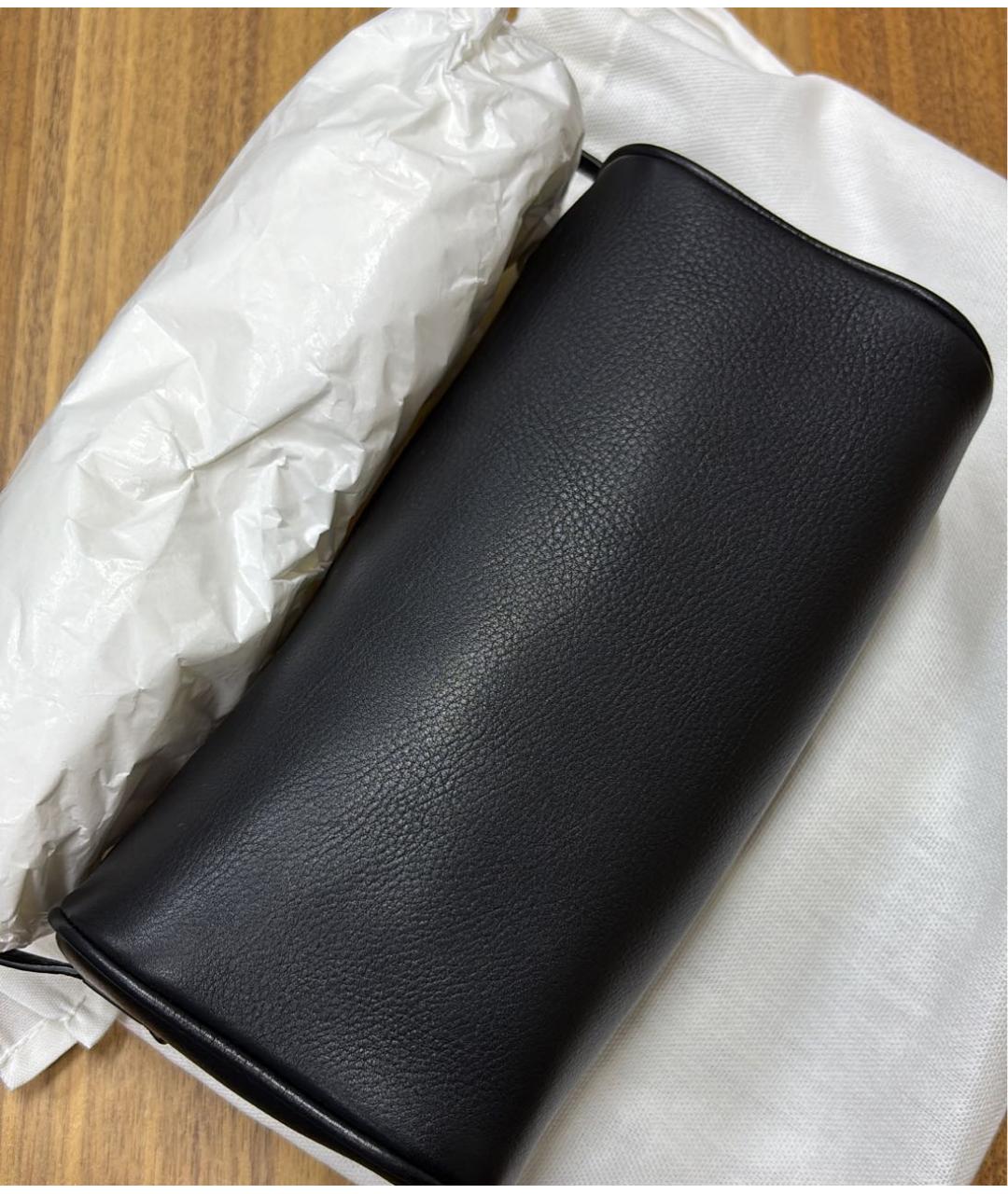 THE ROW Черная кожаная сумка с короткими ручками, фото 2