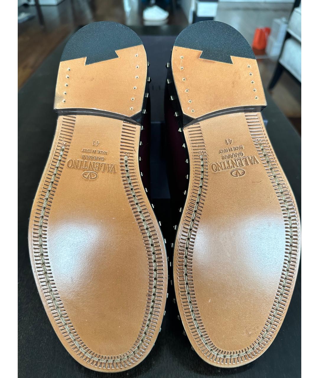 VALENTINO Бордовые кожаные туфли, фото 5
