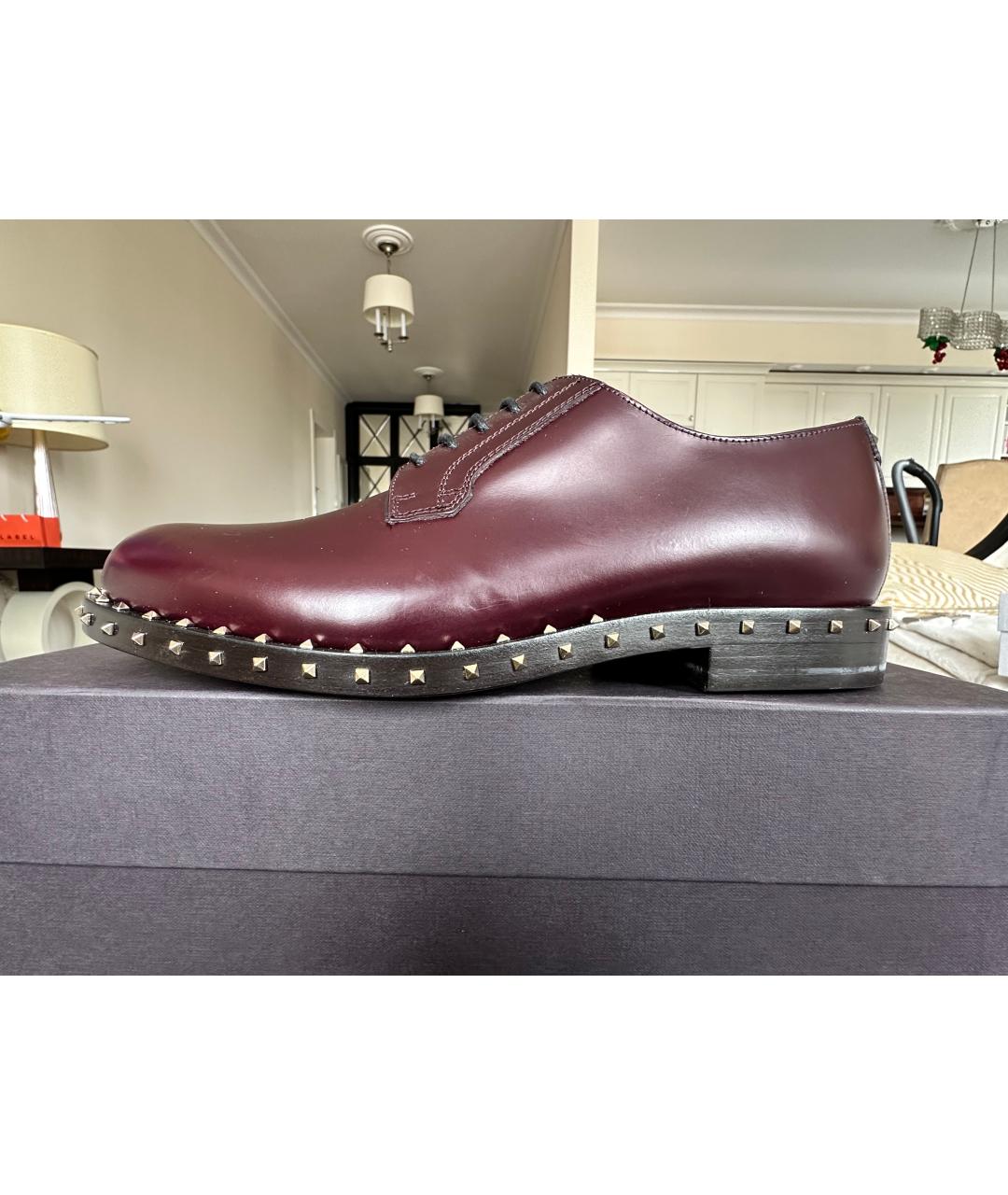 VALENTINO Бордовые кожаные туфли, фото 6