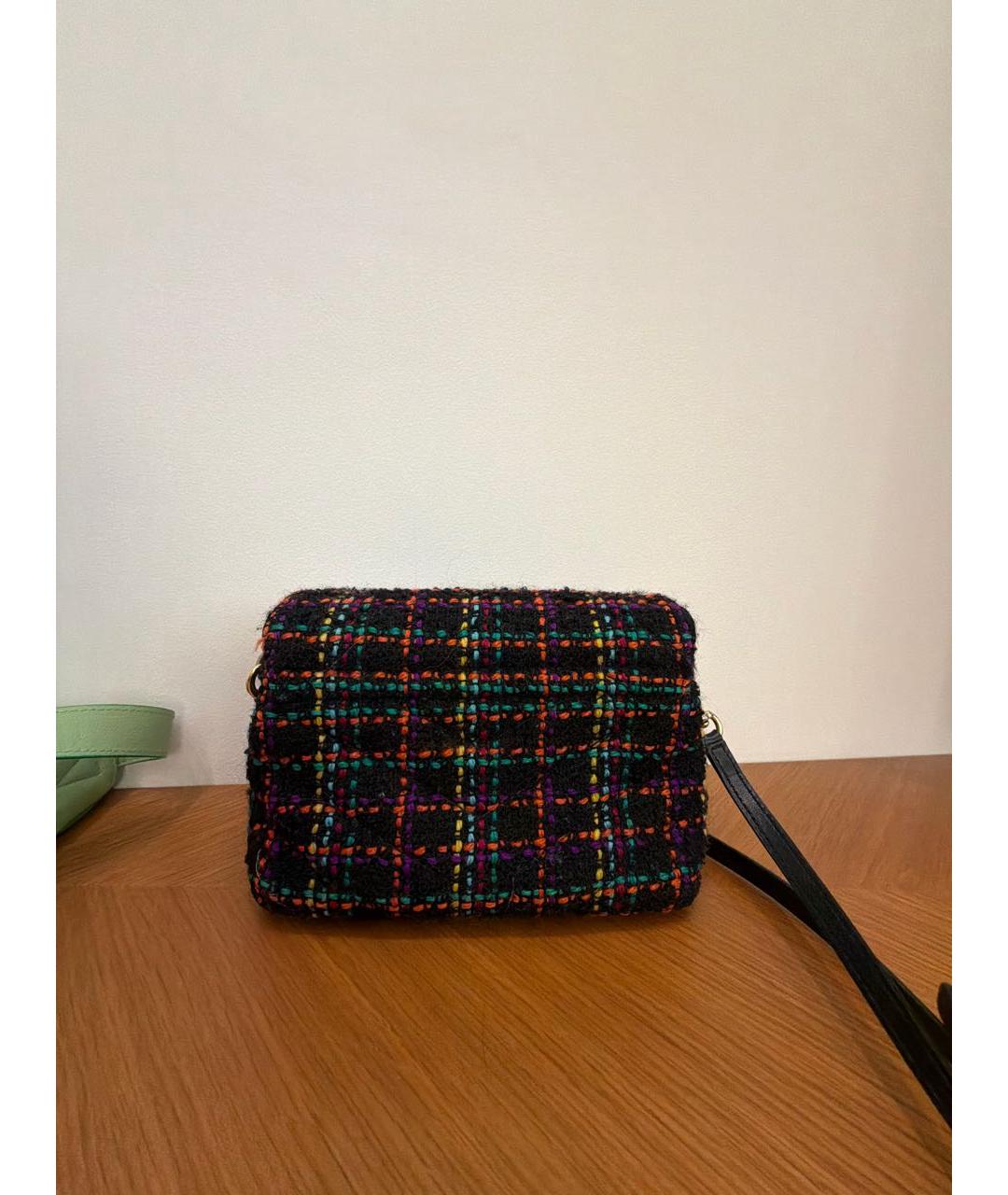 SAINT LAURENT Черная твидовая сумка через плечо, фото 3