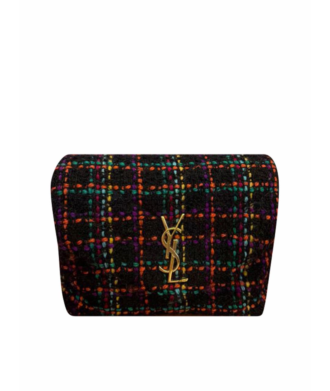 SAINT LAURENT Черная твидовая сумка через плечо, фото 1