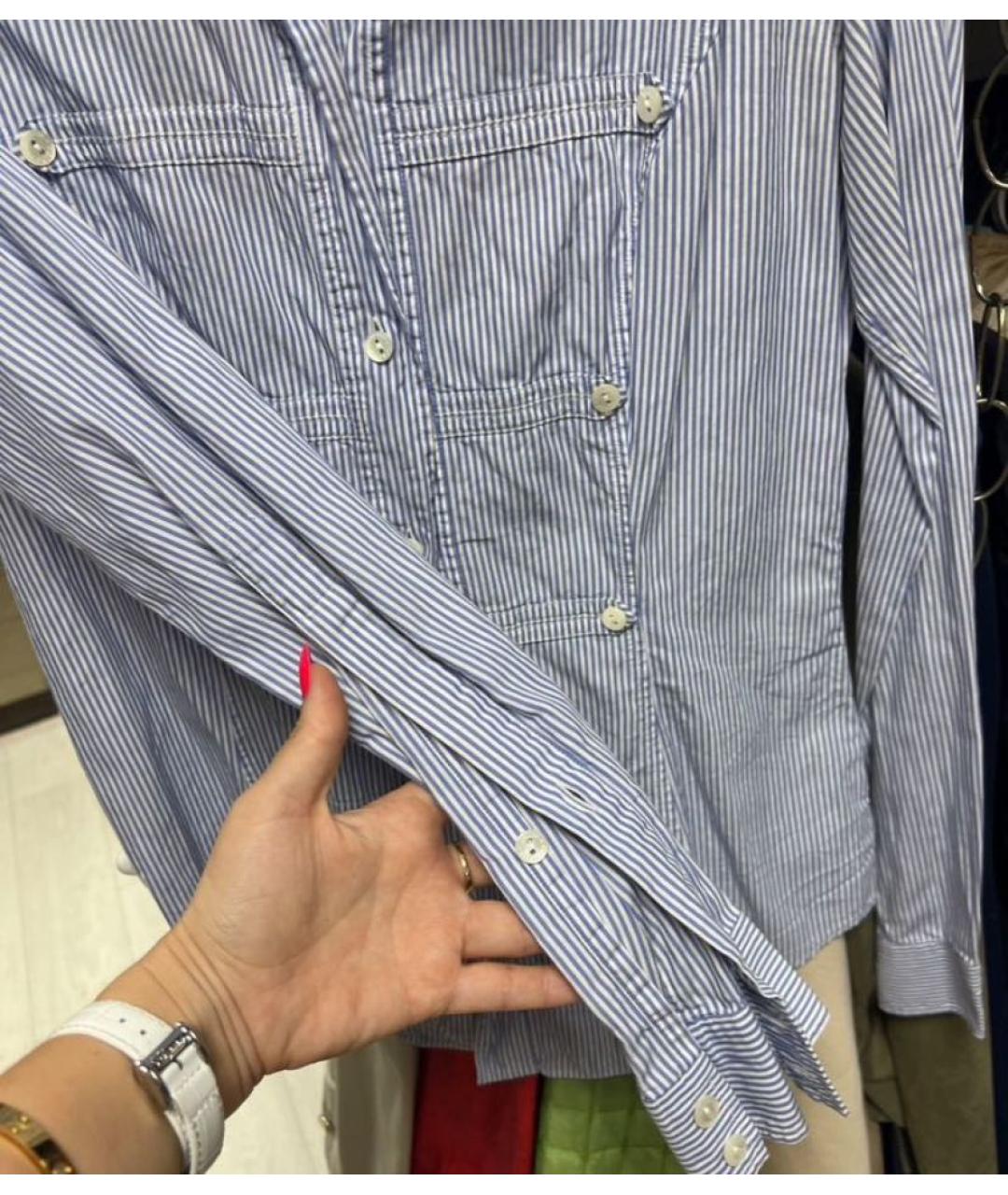 DOLCE&GABBANA Голубая хлопковая рубашка, фото 7