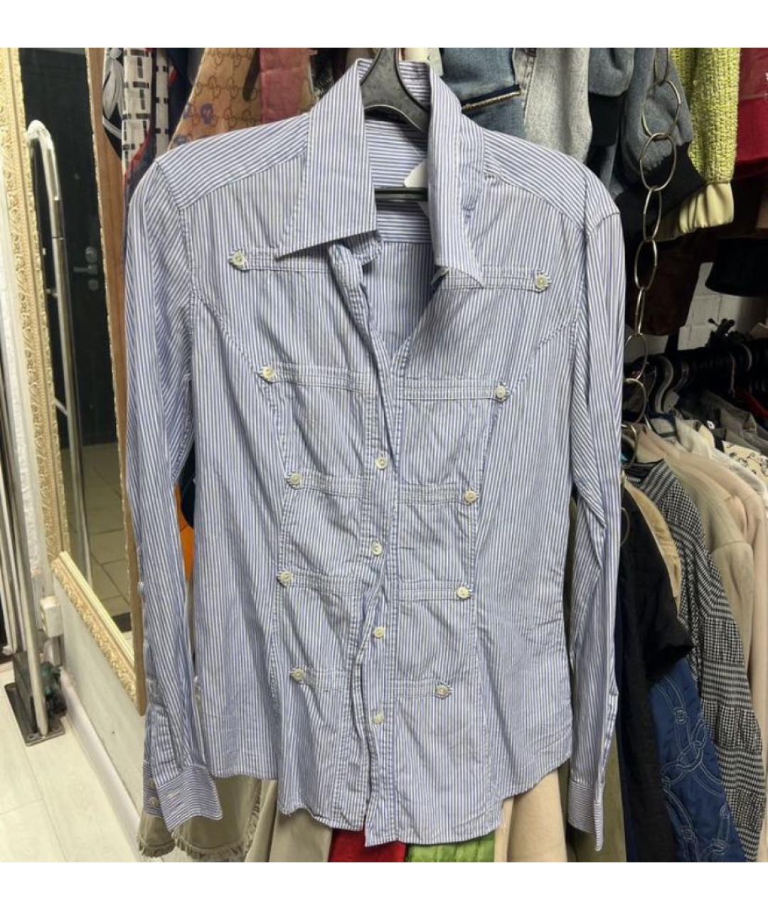 DOLCE&GABBANA Голубая хлопковая рубашка, фото 4