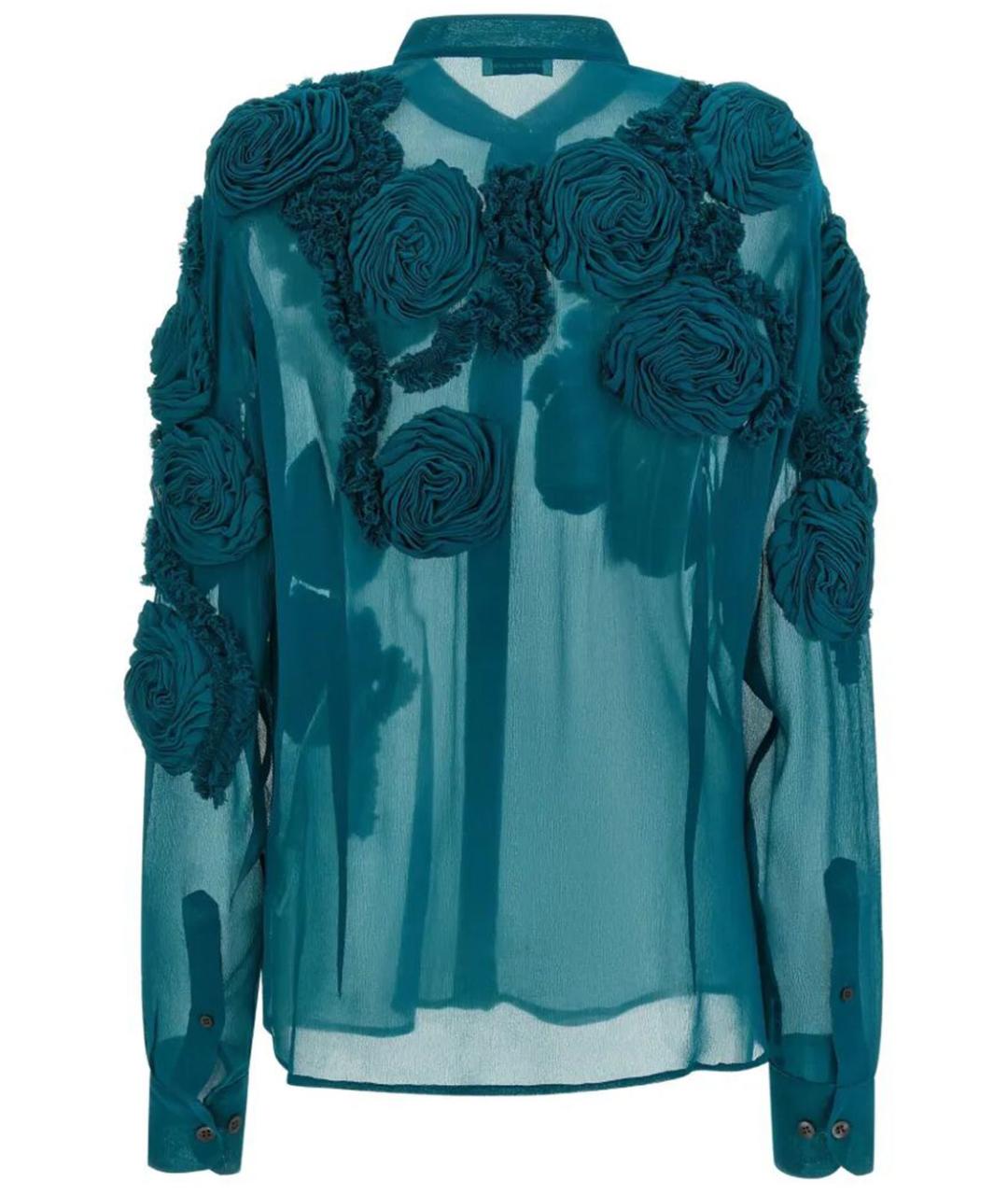 DRIES VAN NOTEN Бирюзовая вискозная рубашка, фото 2