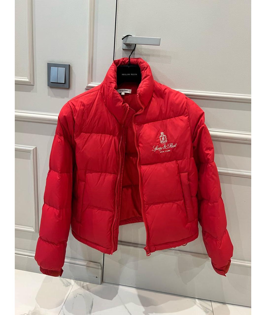 SPORTY AND RICH Красная полиэстеровая куртка, фото 6