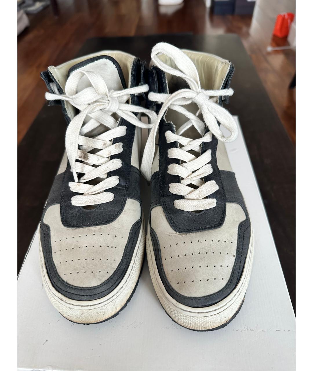 COMMON PROJECTS Белые кожаные высокие кроссовки / кеды, фото 2