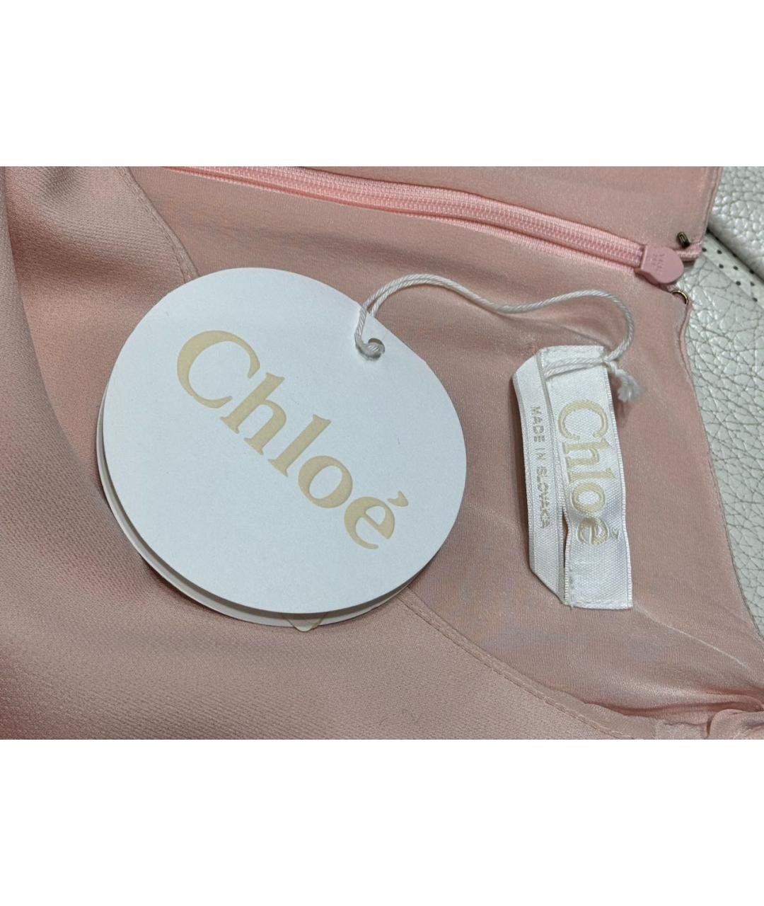 CHLOE Розовое вискозное коктейльное платье, фото 6
