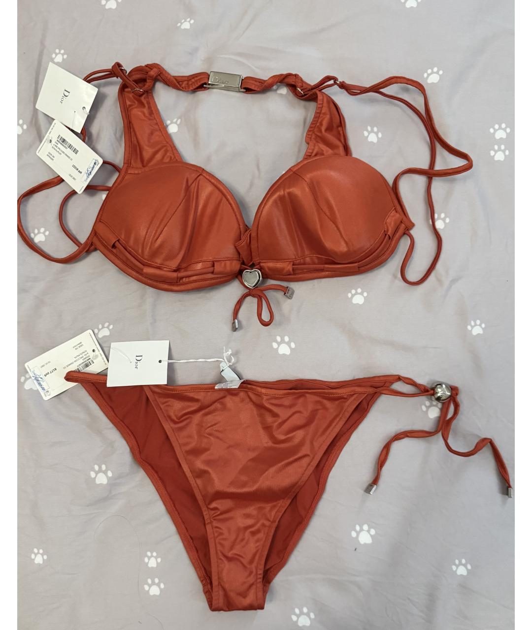 CHRISTIAN DIOR Красный полиэстеровый купальник, фото 6