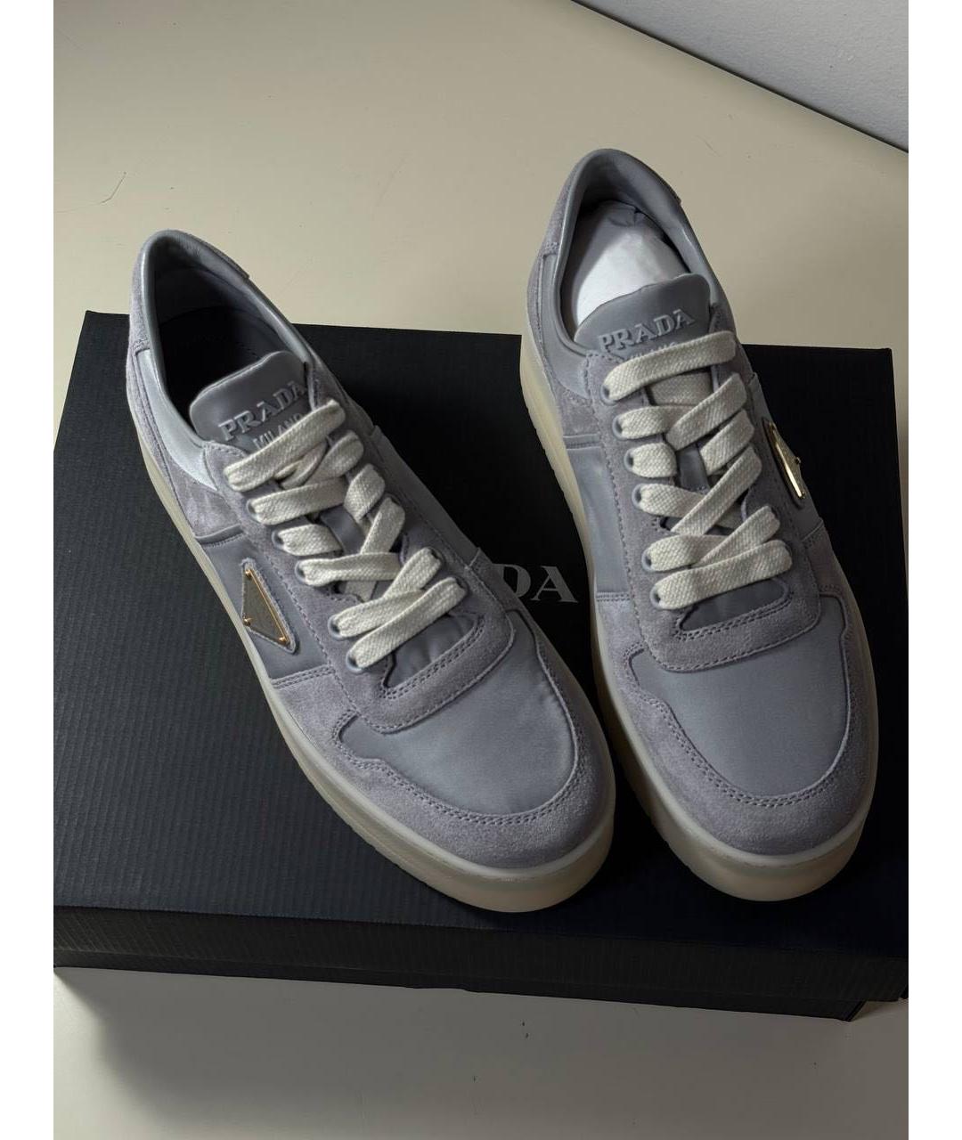 PRADA Антрацитовые замшевые кроссовки, фото 5