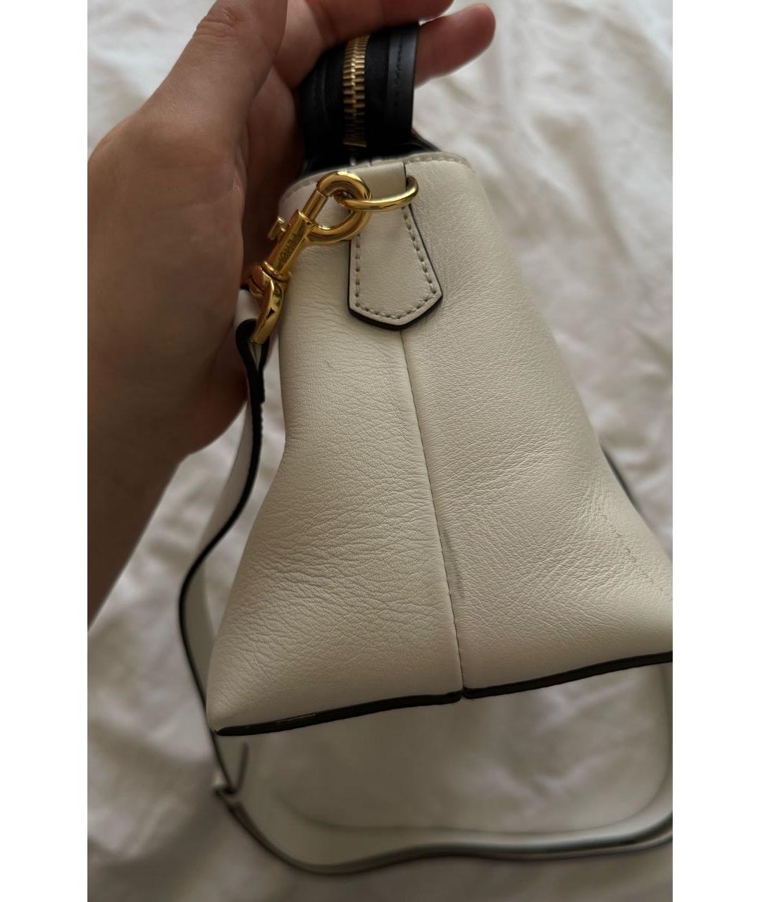 FENDI Белая кожаная сумка через плечо, фото 8