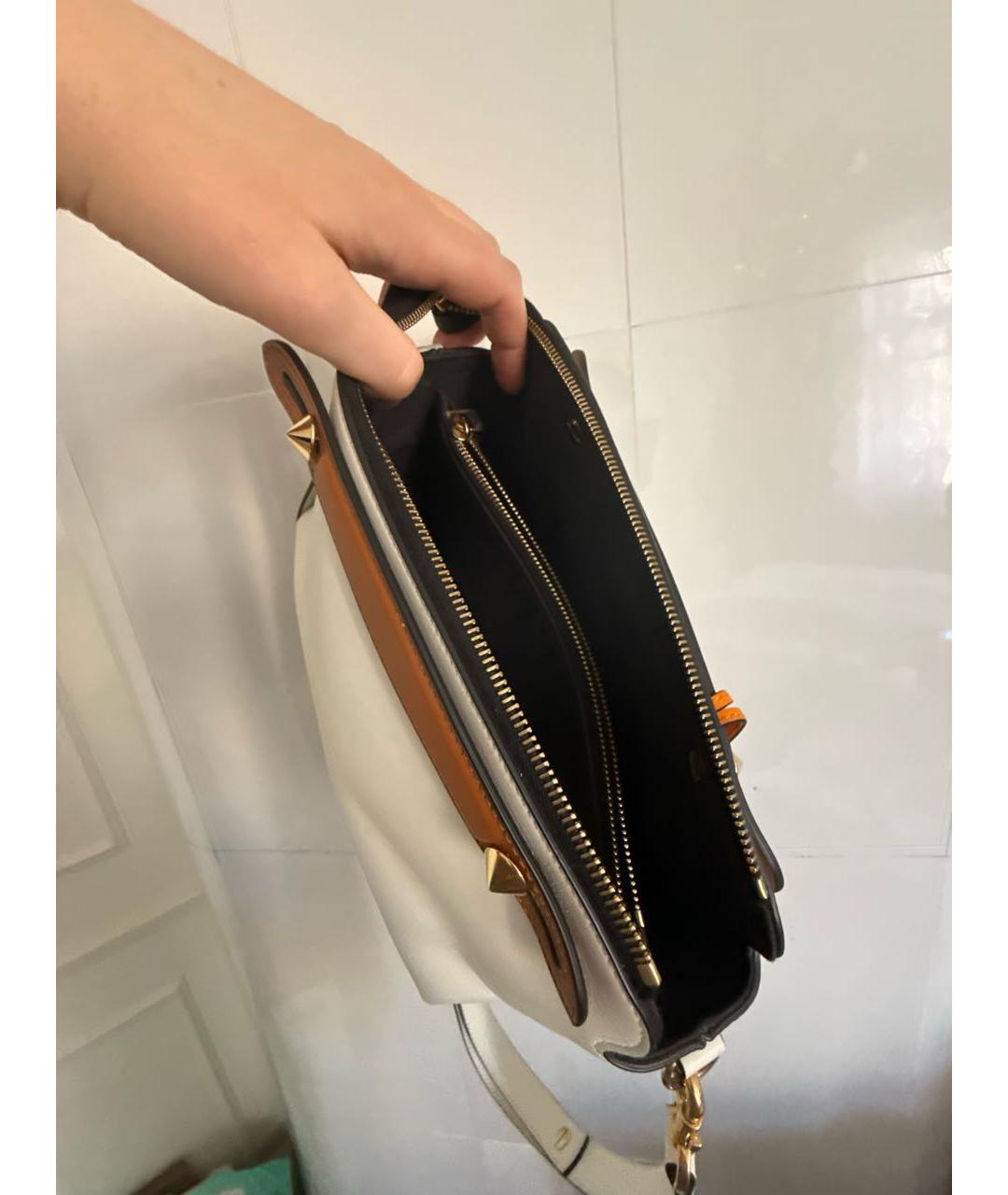 FENDI Белая кожаная сумка через плечо, фото 4