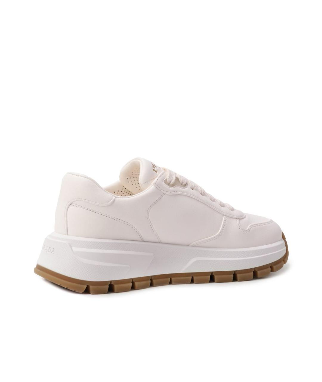 PRADA Белые кожаные кроссовки, фото 4