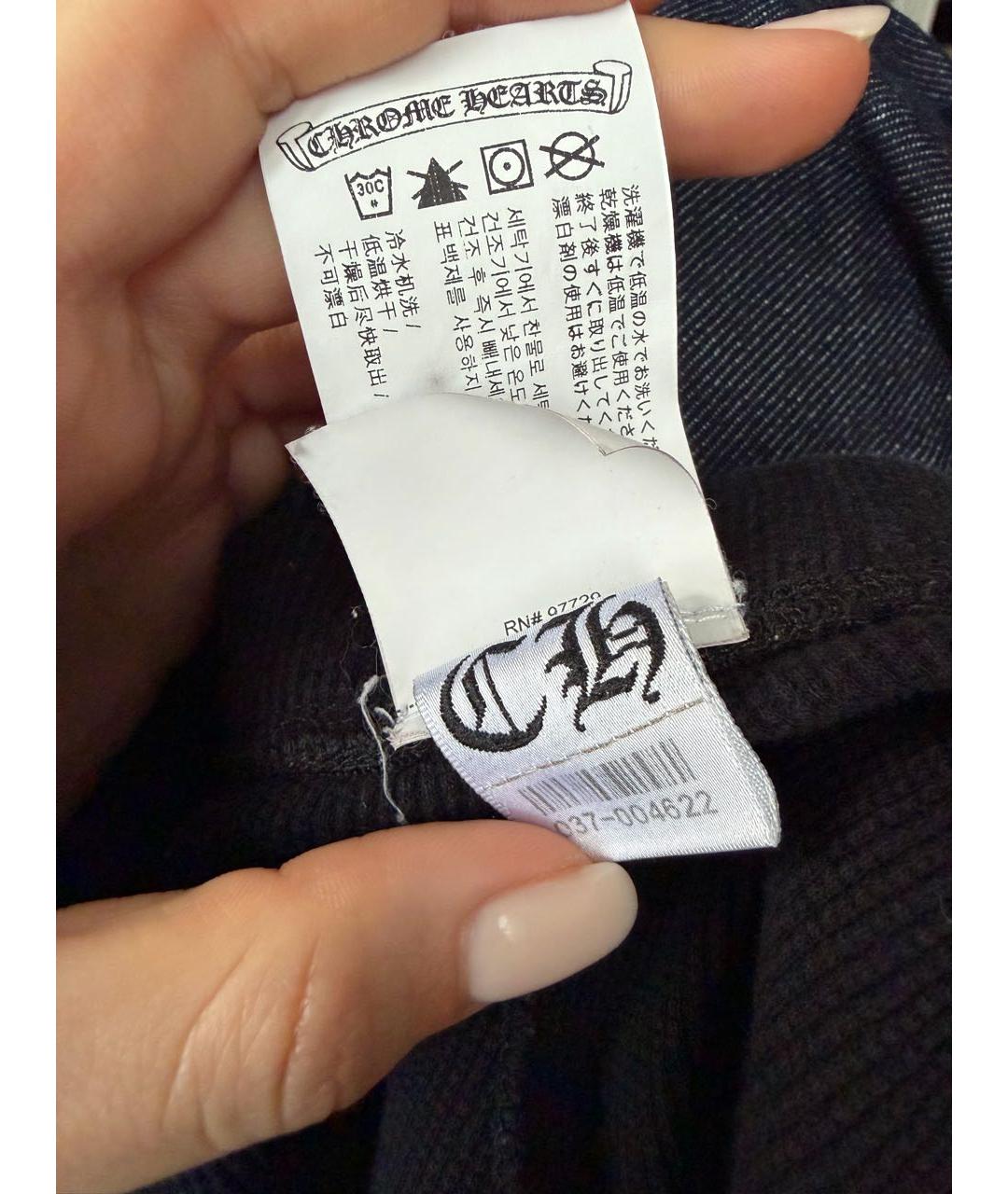 CHROME HEARTS Черные хлопковые шорты, фото 3