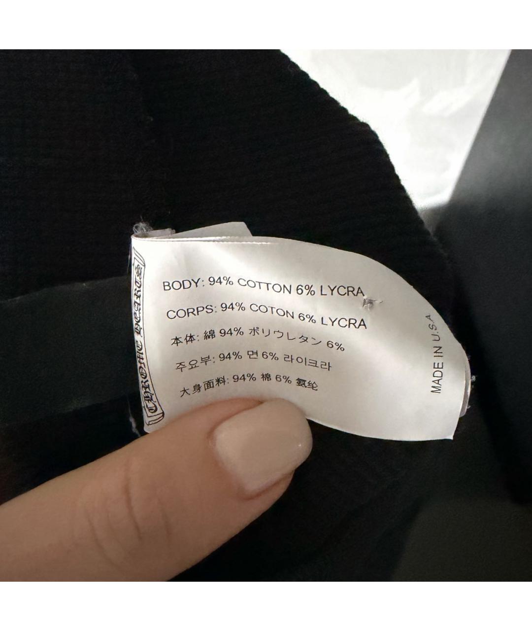 CHROME HEARTS Черные хлопковые шорты, фото 4