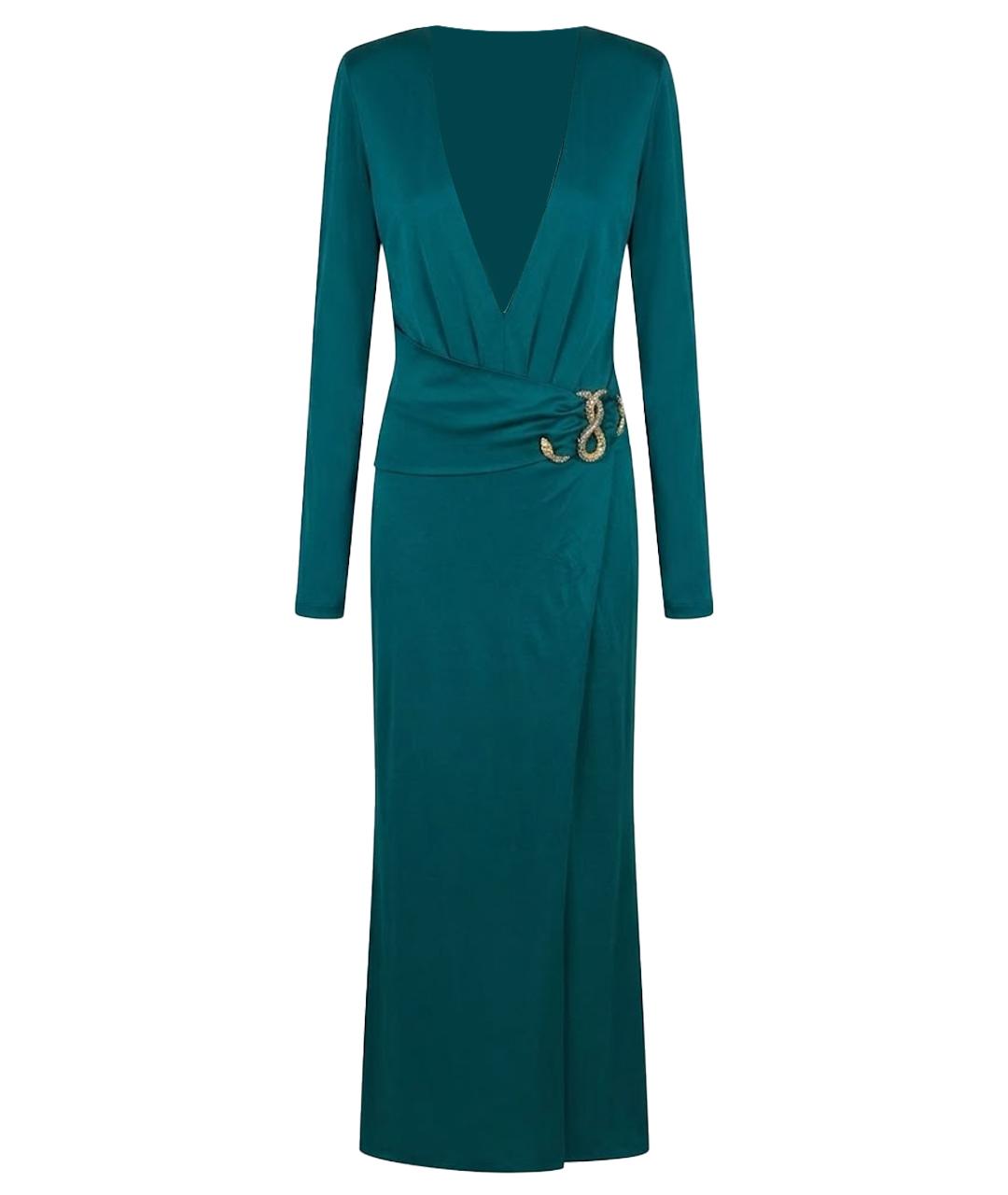 ROBERTO CAVALLI Бирюзовое вискозное вечернее платье, фото 1