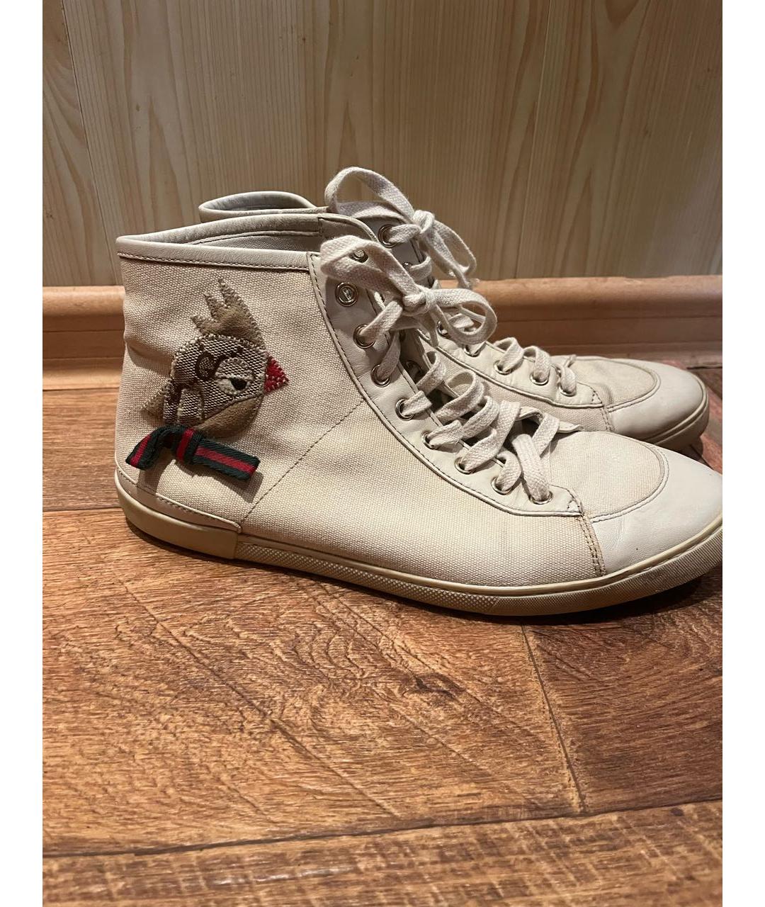 GUCCI Бежевые текстильные кеды, фото 2