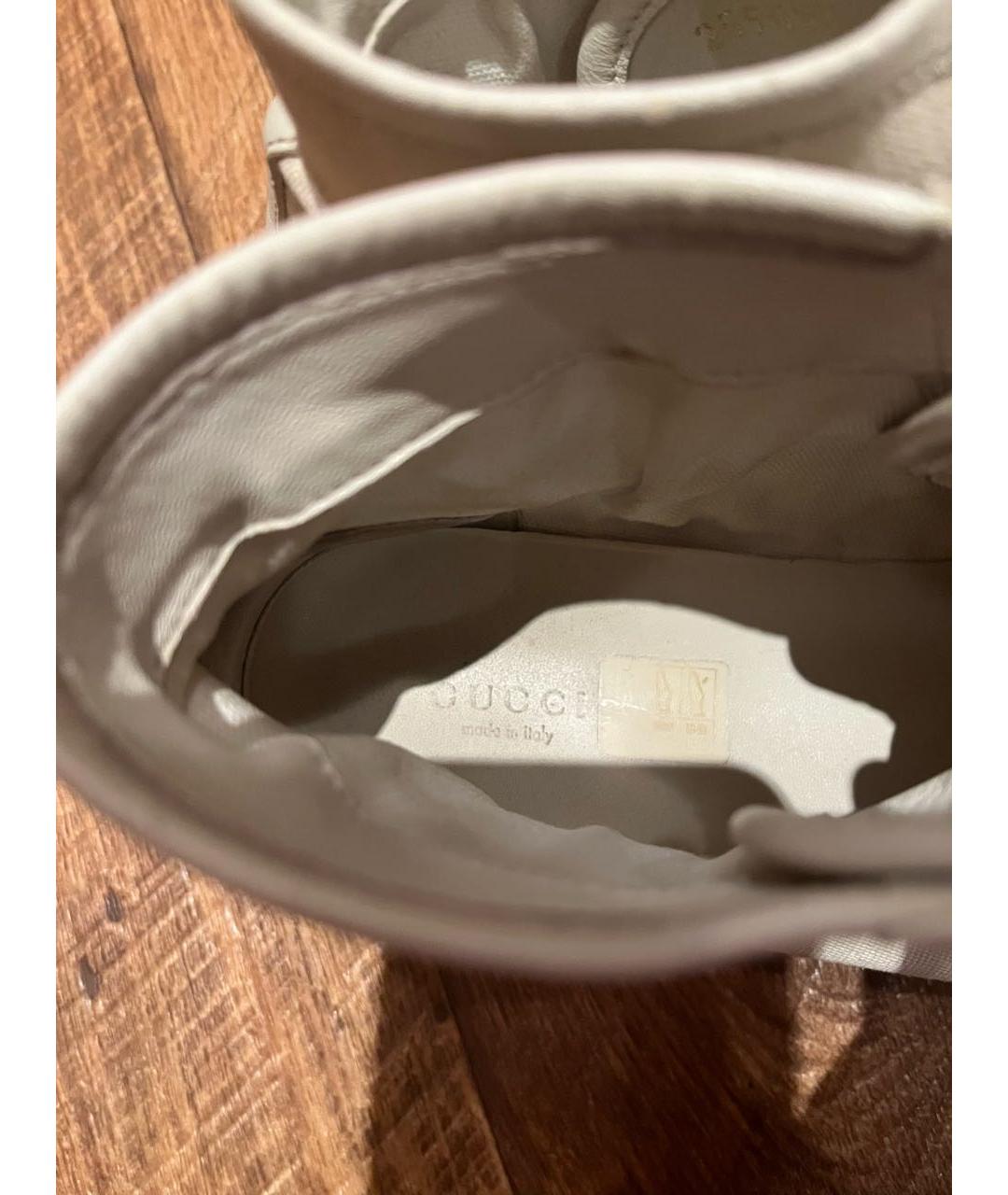 GUCCI Бежевые текстильные кеды, фото 6