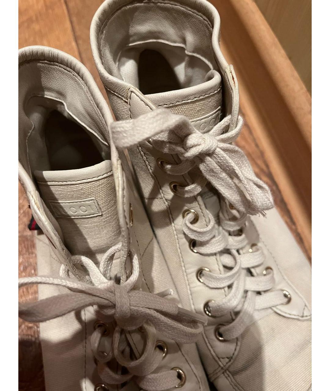 GUCCI Бежевые текстильные кеды, фото 4