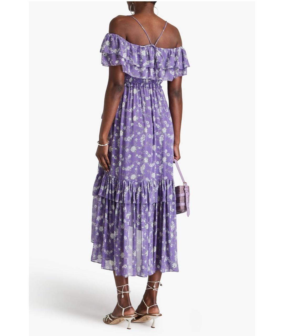 ULLA JOHNSON Фиолетовое шелковое повседневное платье, фото 7